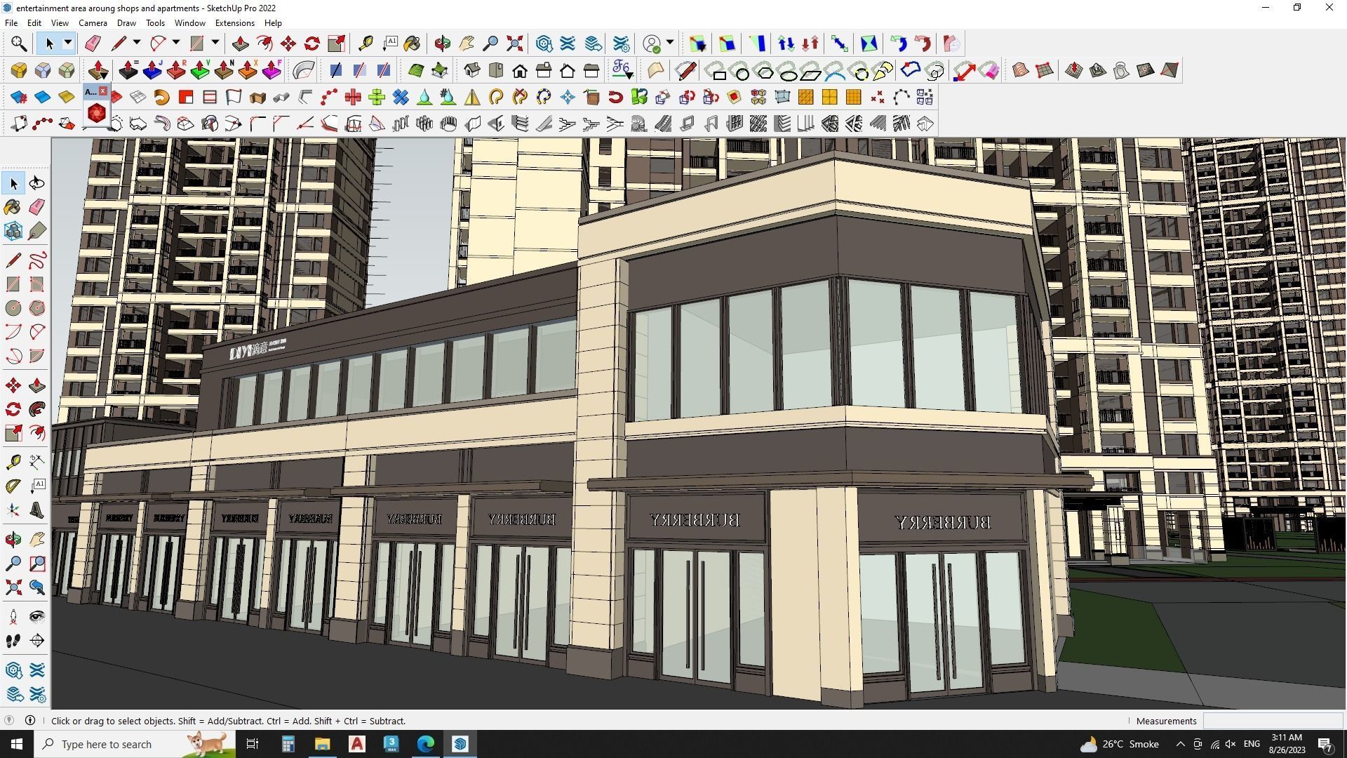 Sketchup model of Master plan Apartment buildings 3D model_9