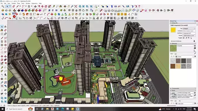 Sketchup model of Master plan Apartment buildings 3D model