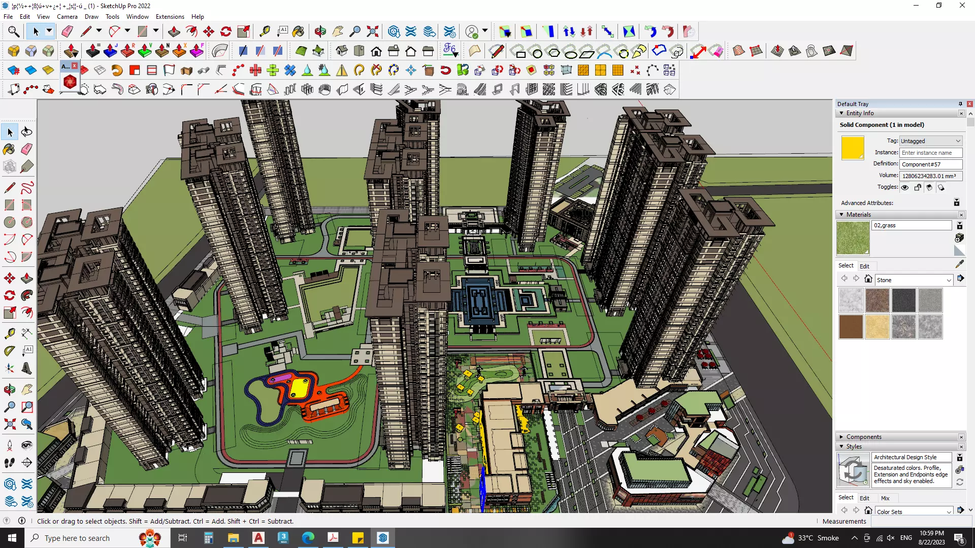 Sketchup model of Master plan Apartment buildings 3D model_0