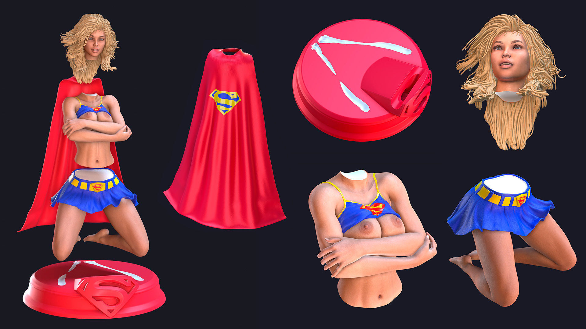 Supergirl phone holder  1 3D print model_4