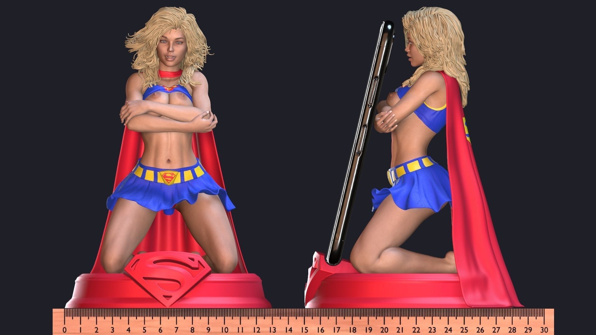Supergirl phone holder  1 3D print model_3