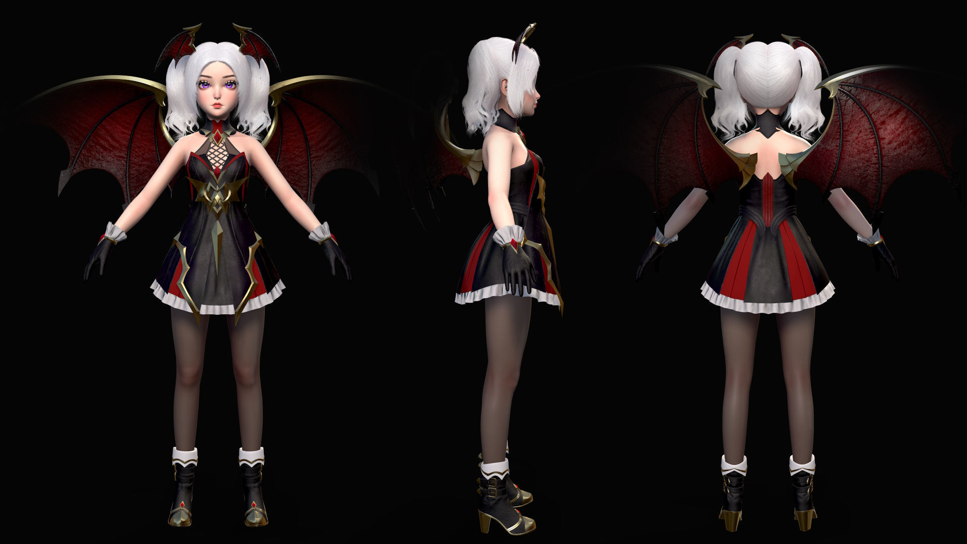 Reaper Girl Low-poly 3D model_13