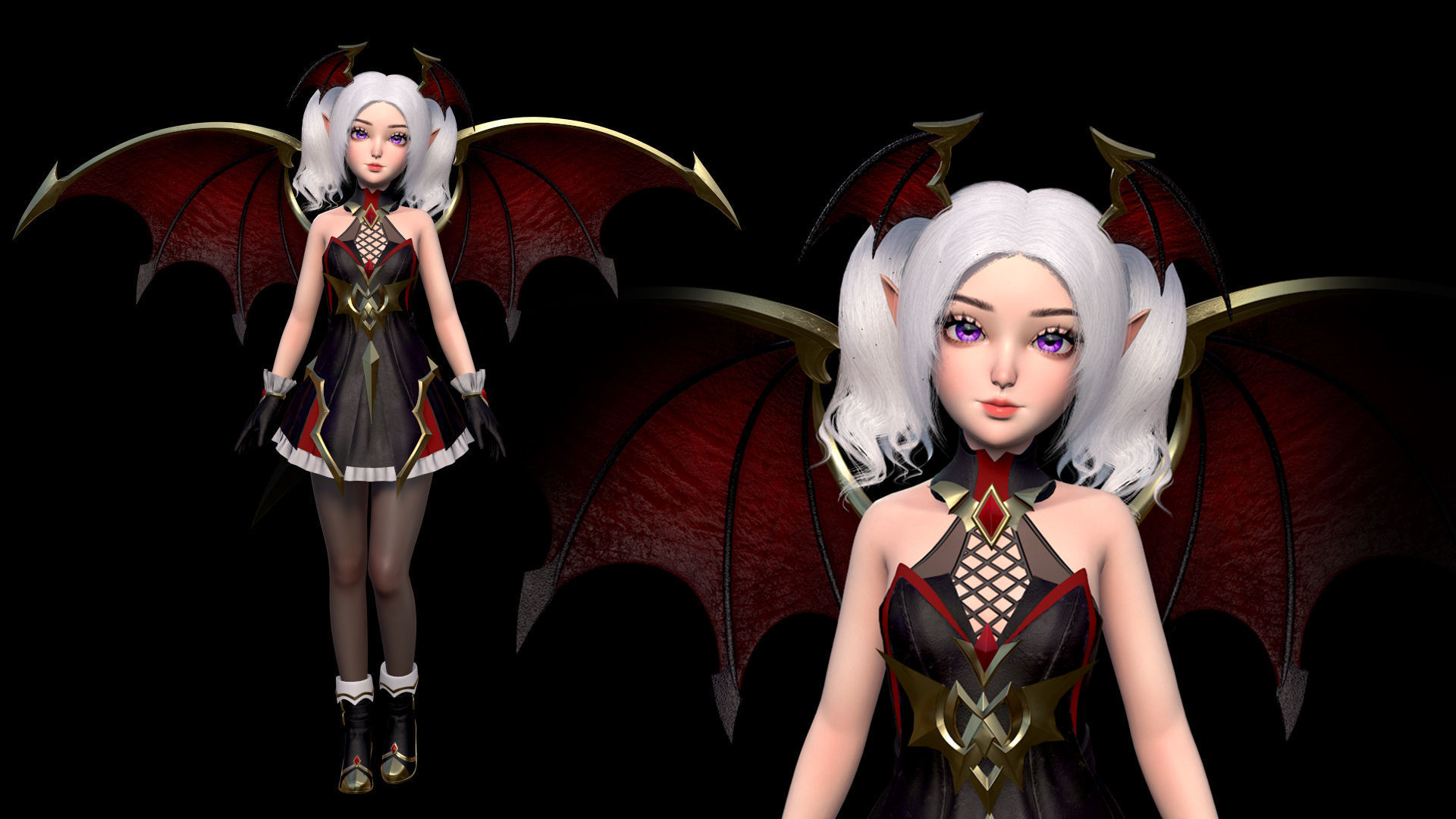 Reaper Girl Low-poly 3D model_3