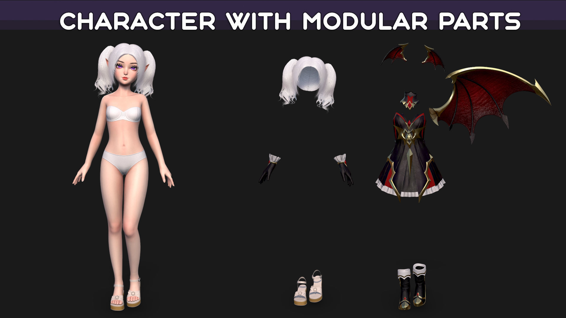 Reaper Girl Low-poly 3D model_6
