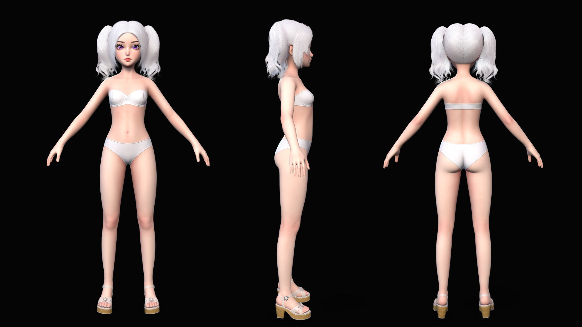 Reaper Girl Low-poly 3D model_12