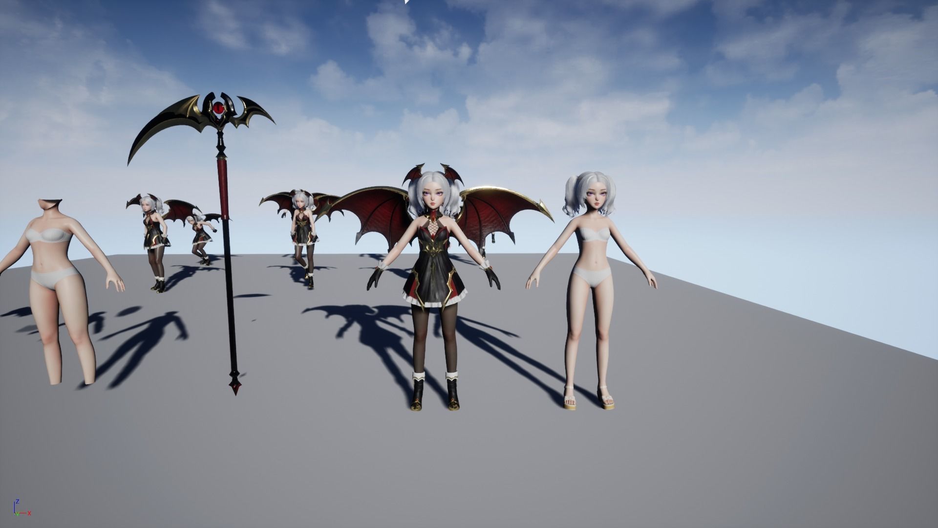 Reaper Girl Low-poly 3D model_24