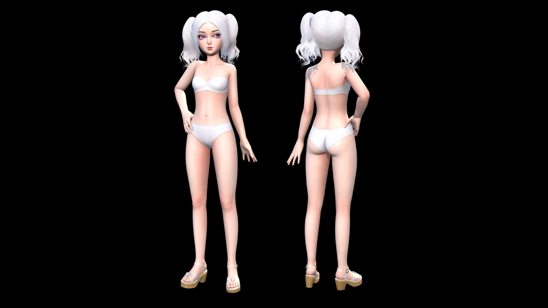 Reaper Girl Low-poly 3D model_5