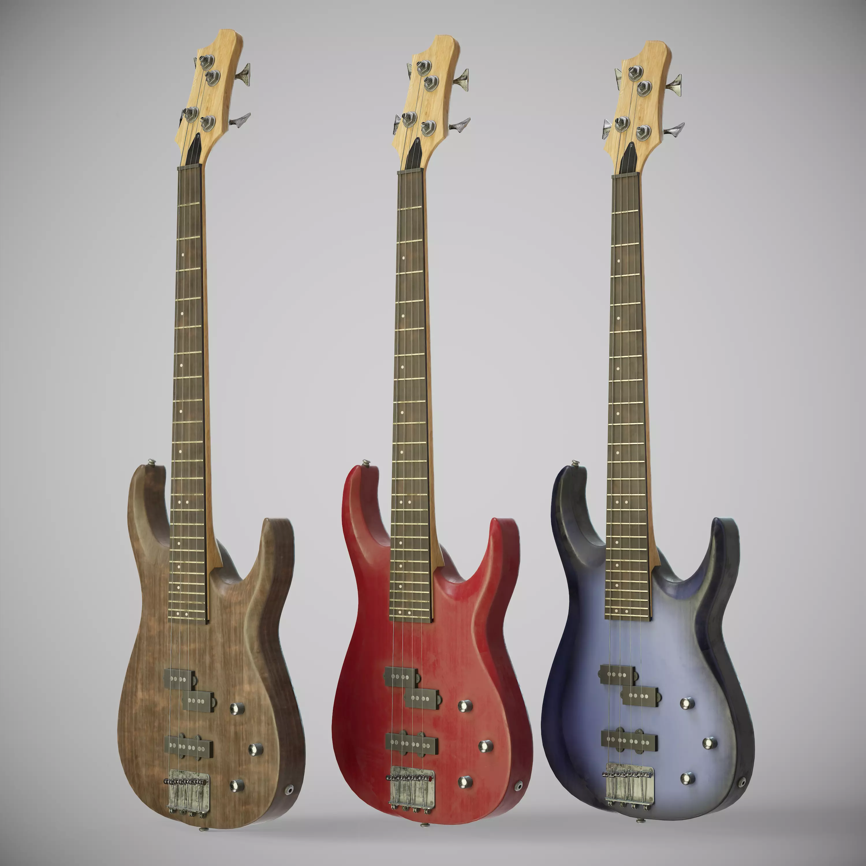 Bass guitar PBR Low-poly 3D model
