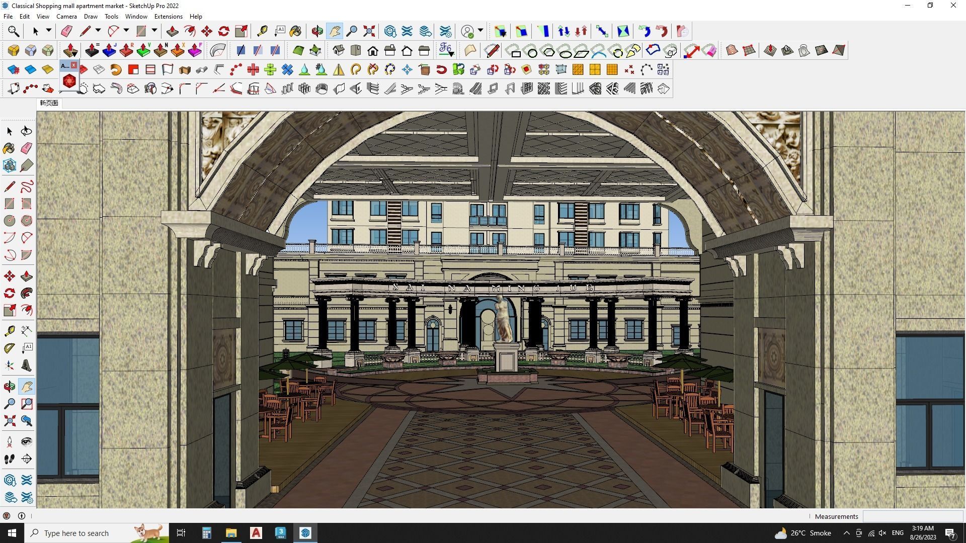Apartment building in classical style sketchup exterior 3D model_8