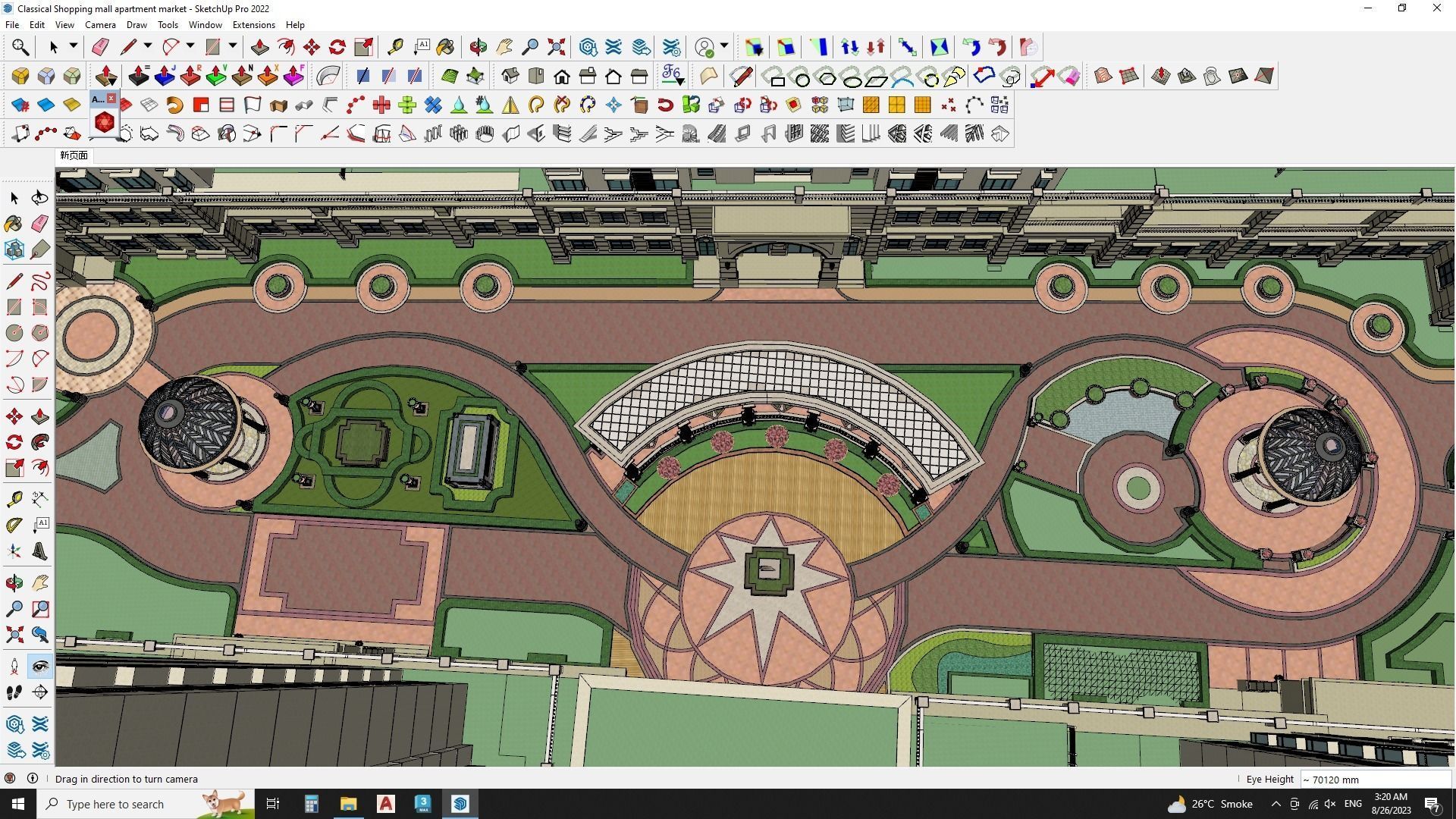 Apartment building in classical style sketchup exterior 3D model_2