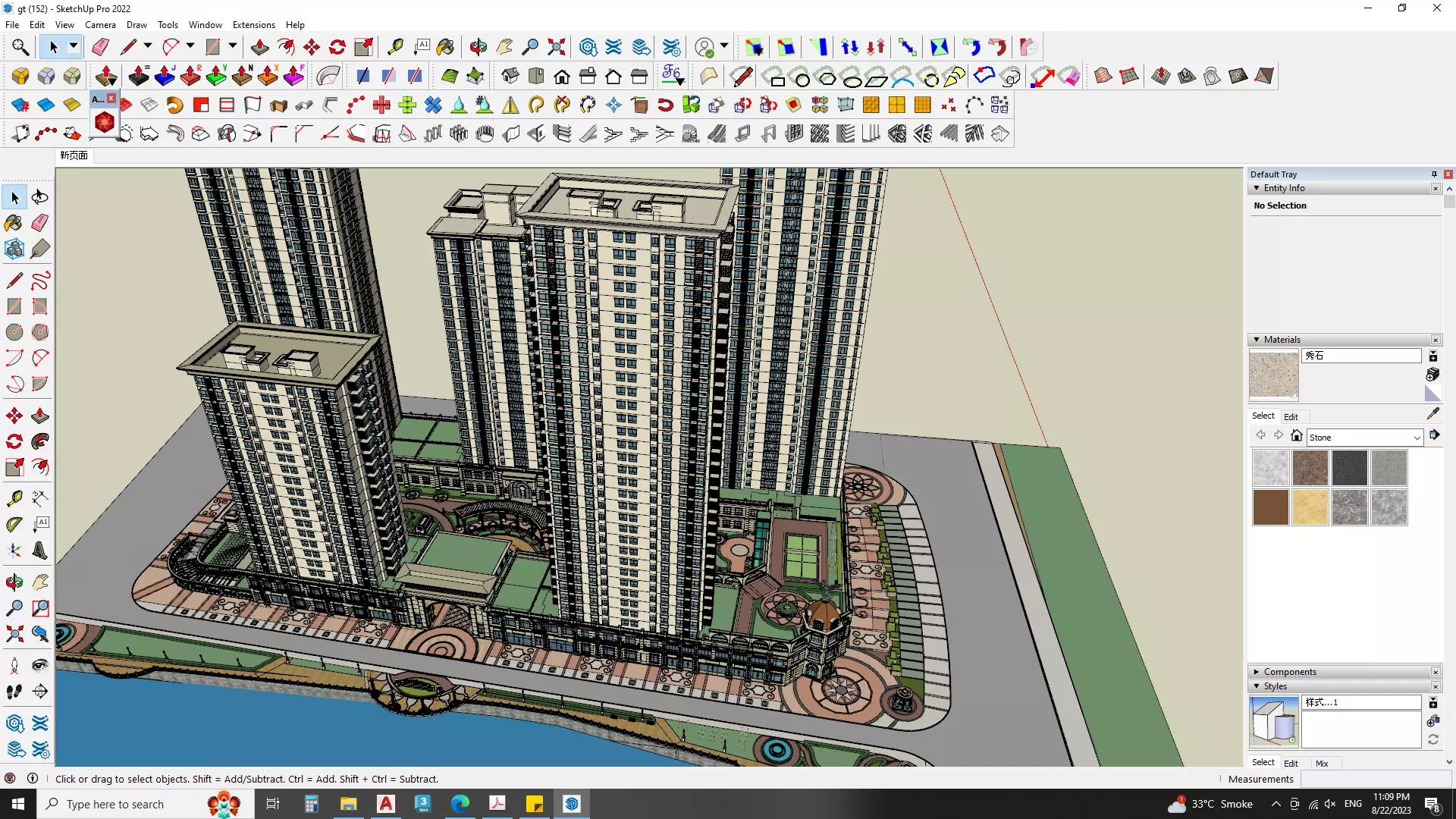 Apartment building in classical style sketchup exterior 3D model_0