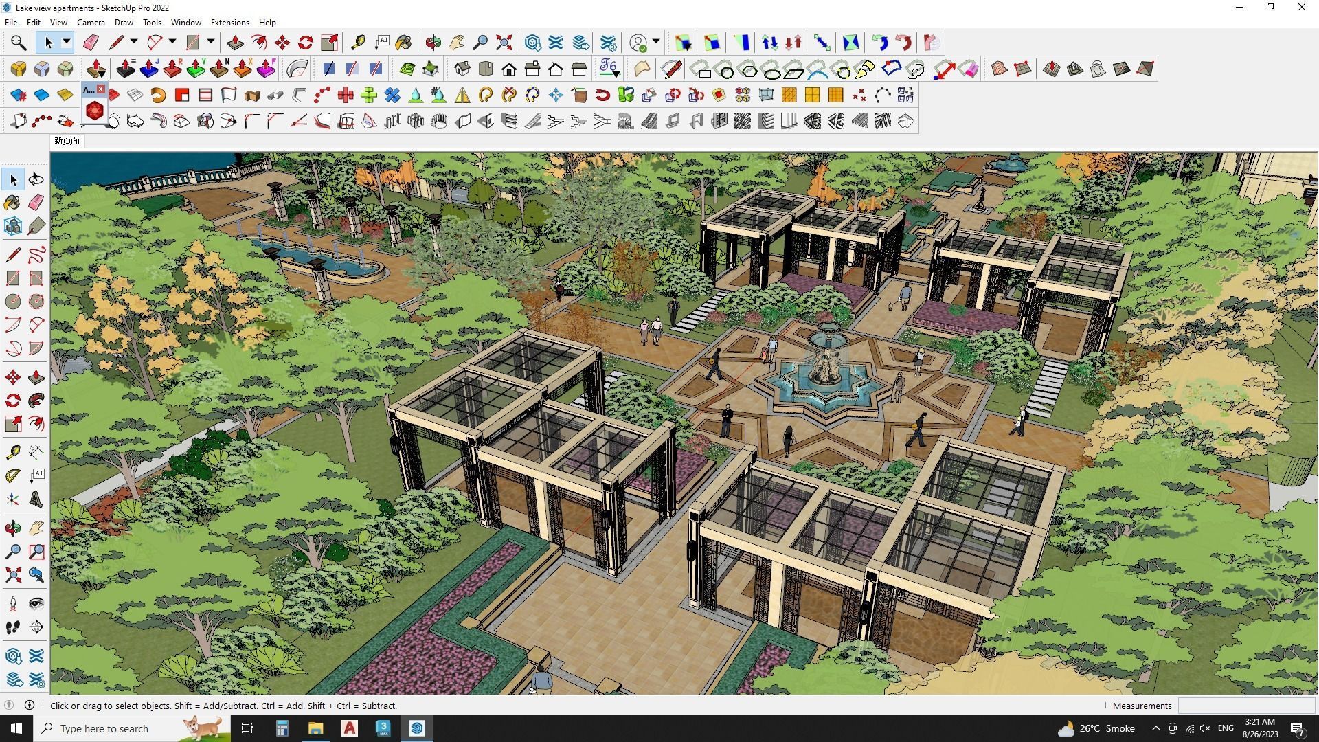 Lake view apartments sketchup models 3D model_6