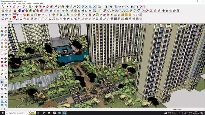 Lake view apartments sketchup models 3D model