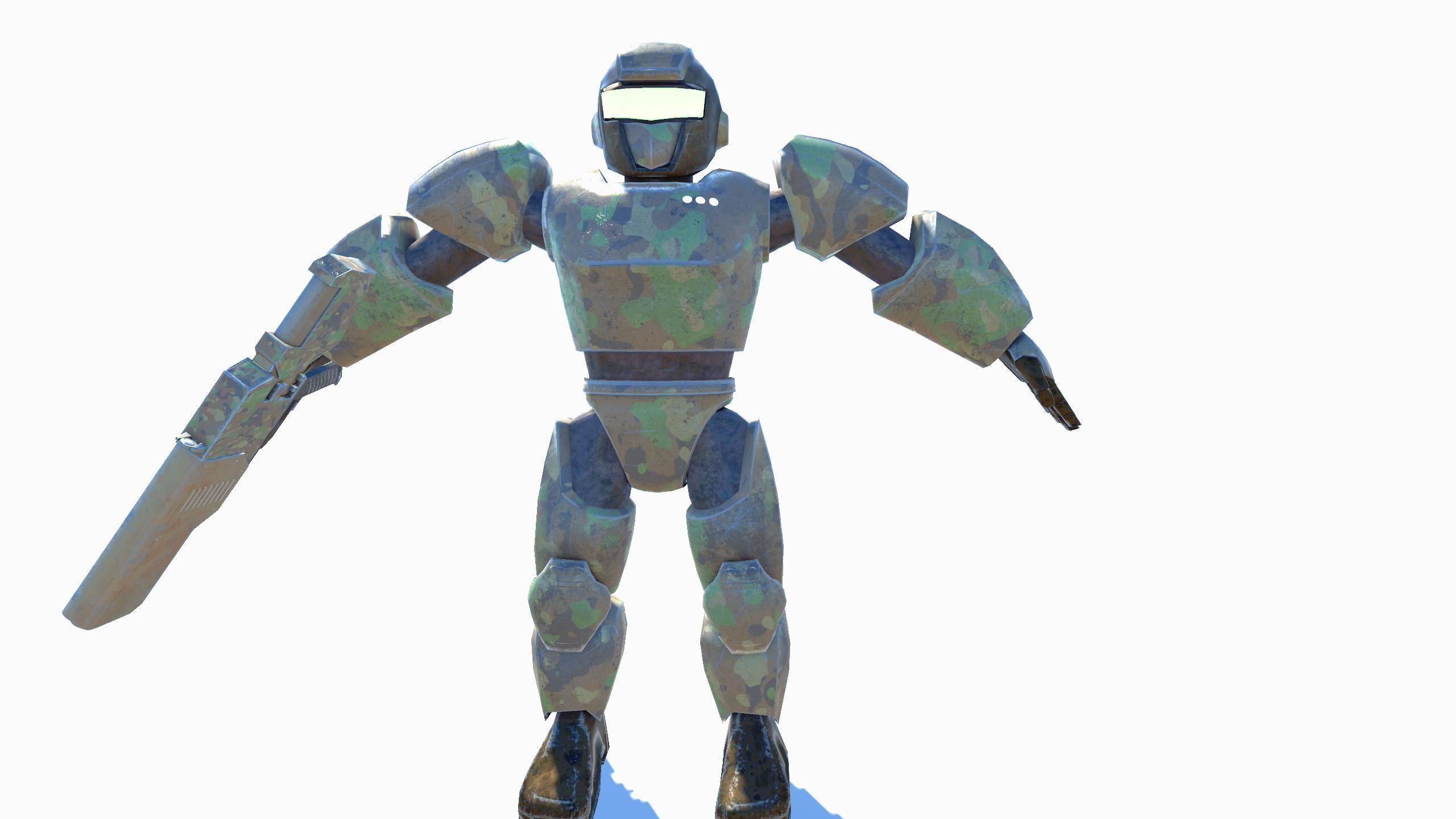 Robo Soldier Full Unity Package Desktop and  Mobile Controller  Low-poly 3D model_10