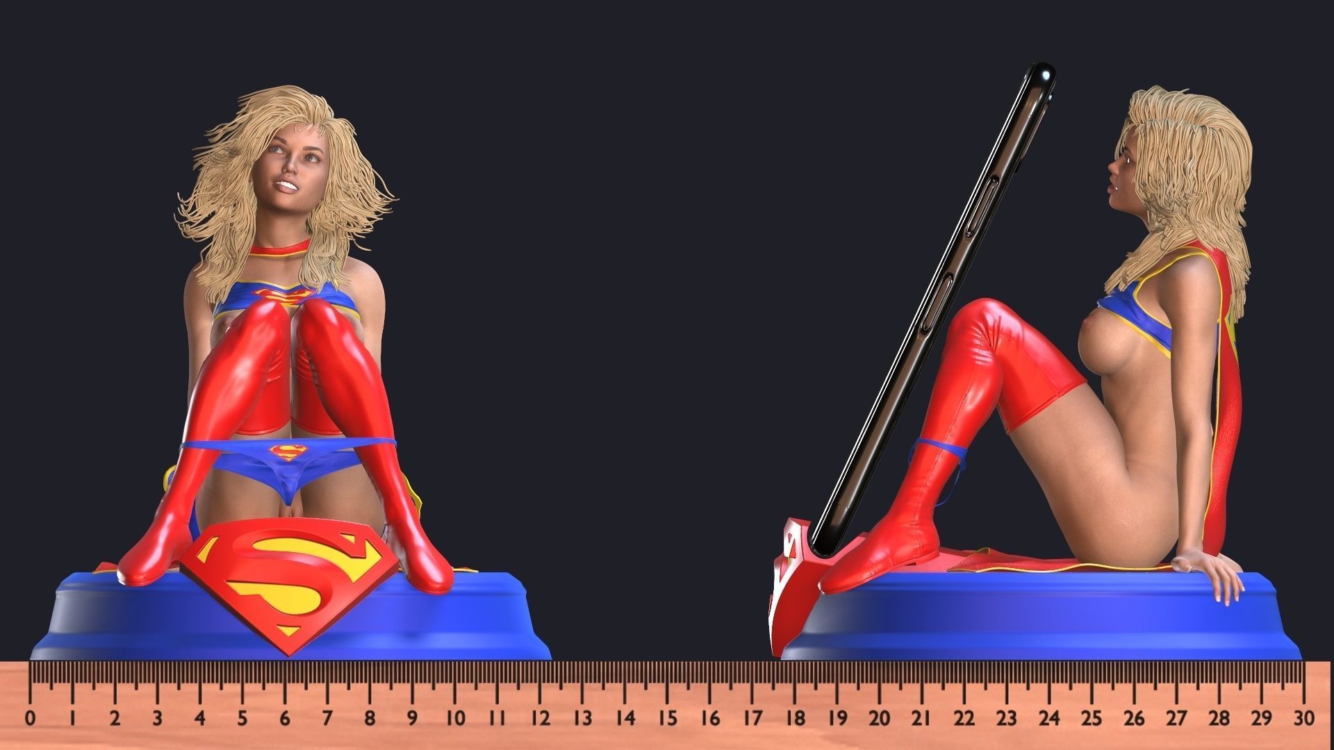 Supergirl phone holder 2  3D print model_6