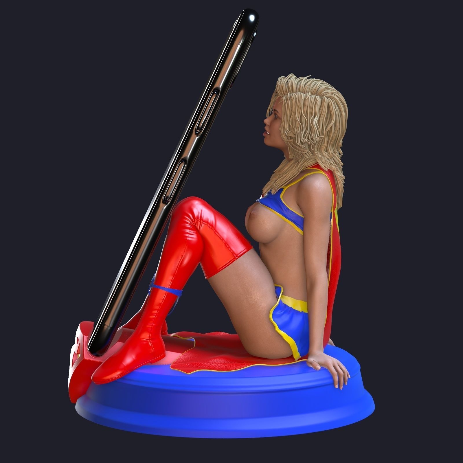 Supergirl phone holder 2  3D print model_5