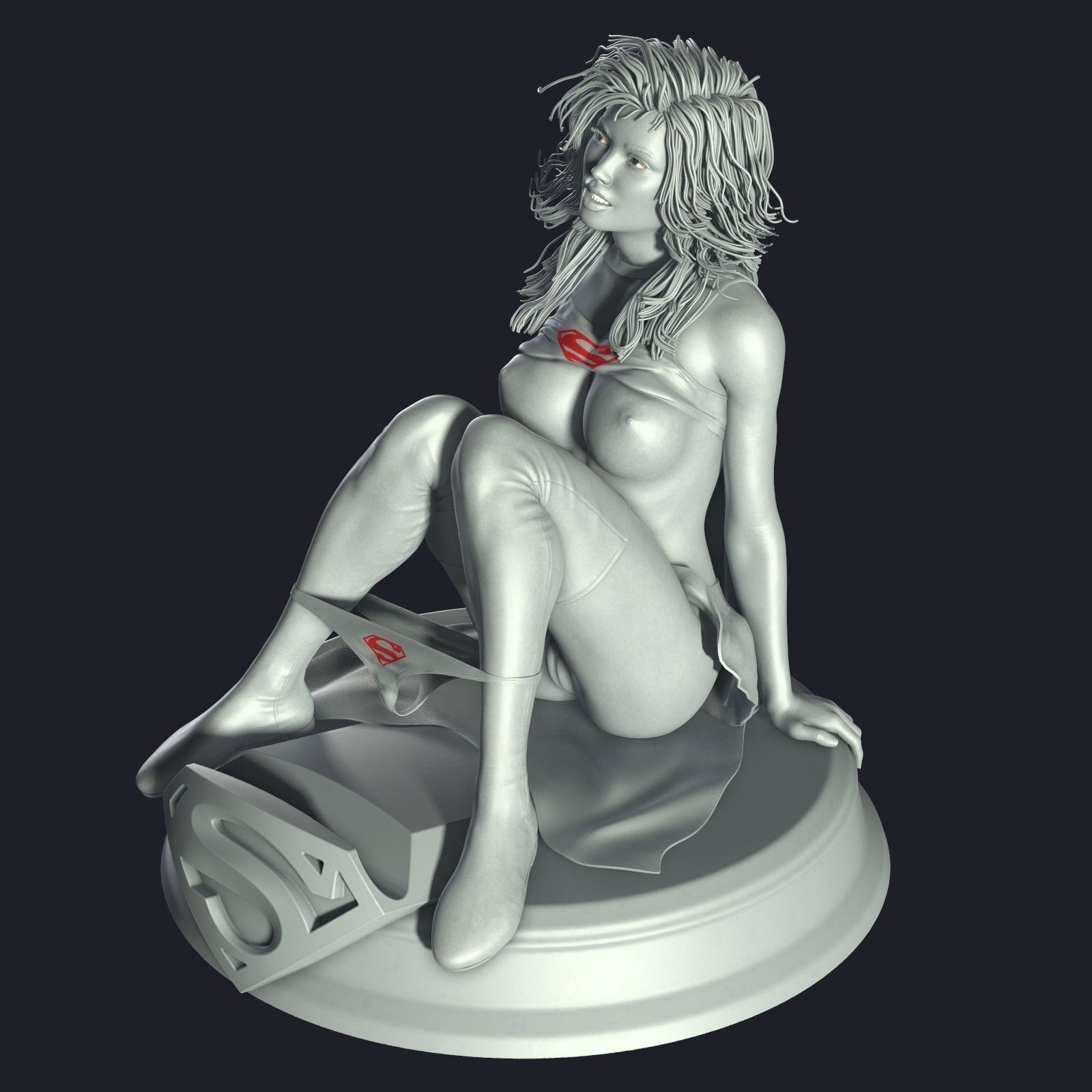 Supergirl phone holder 2  3D print model_27