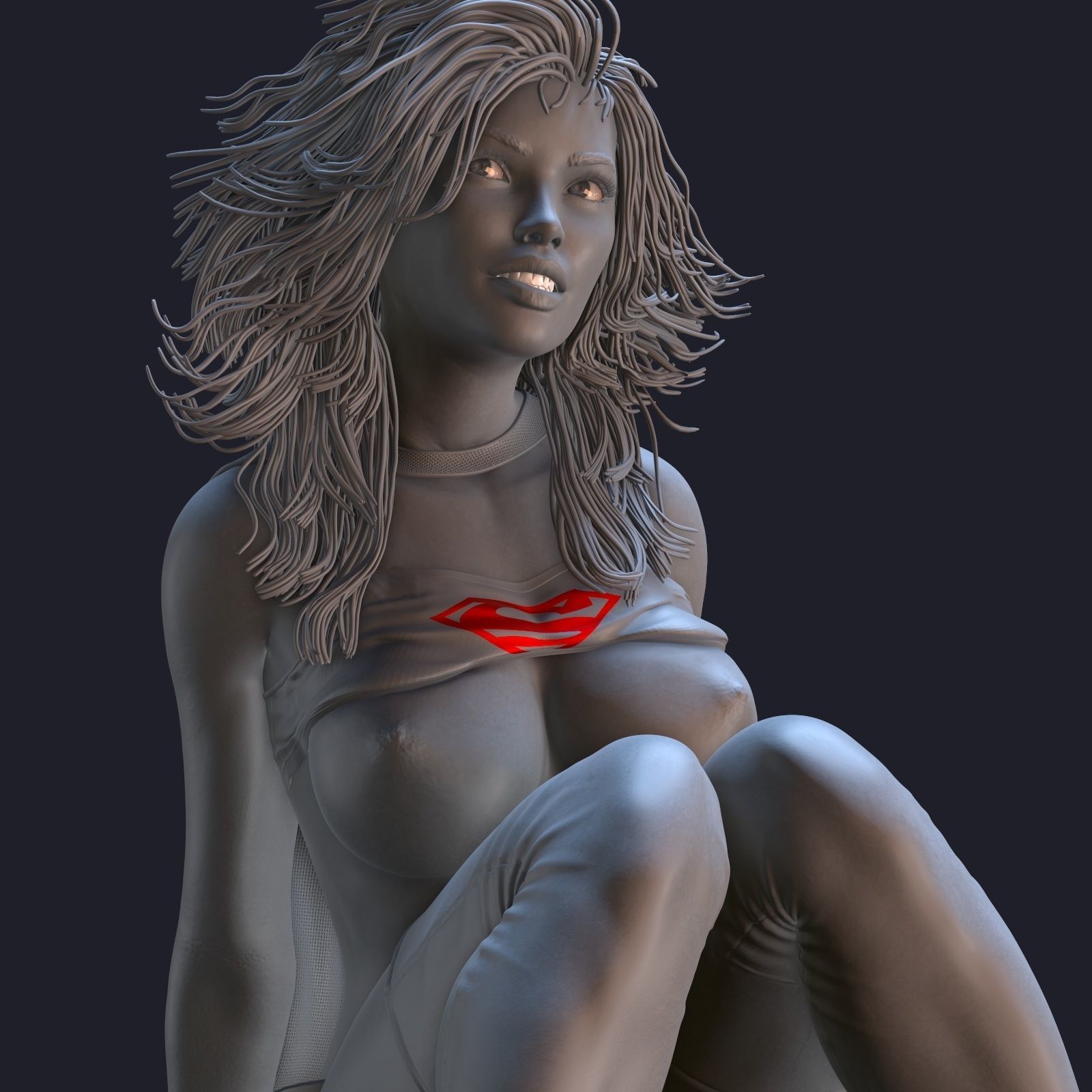 Supergirl phone holder 2  3D print model_23