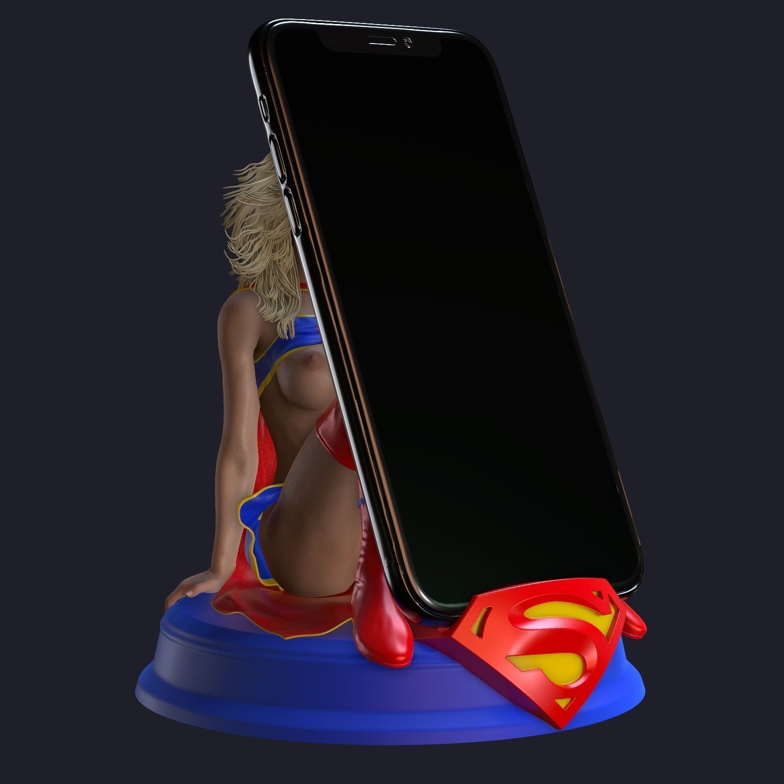 Supergirl phone holder 2  3D print model_3