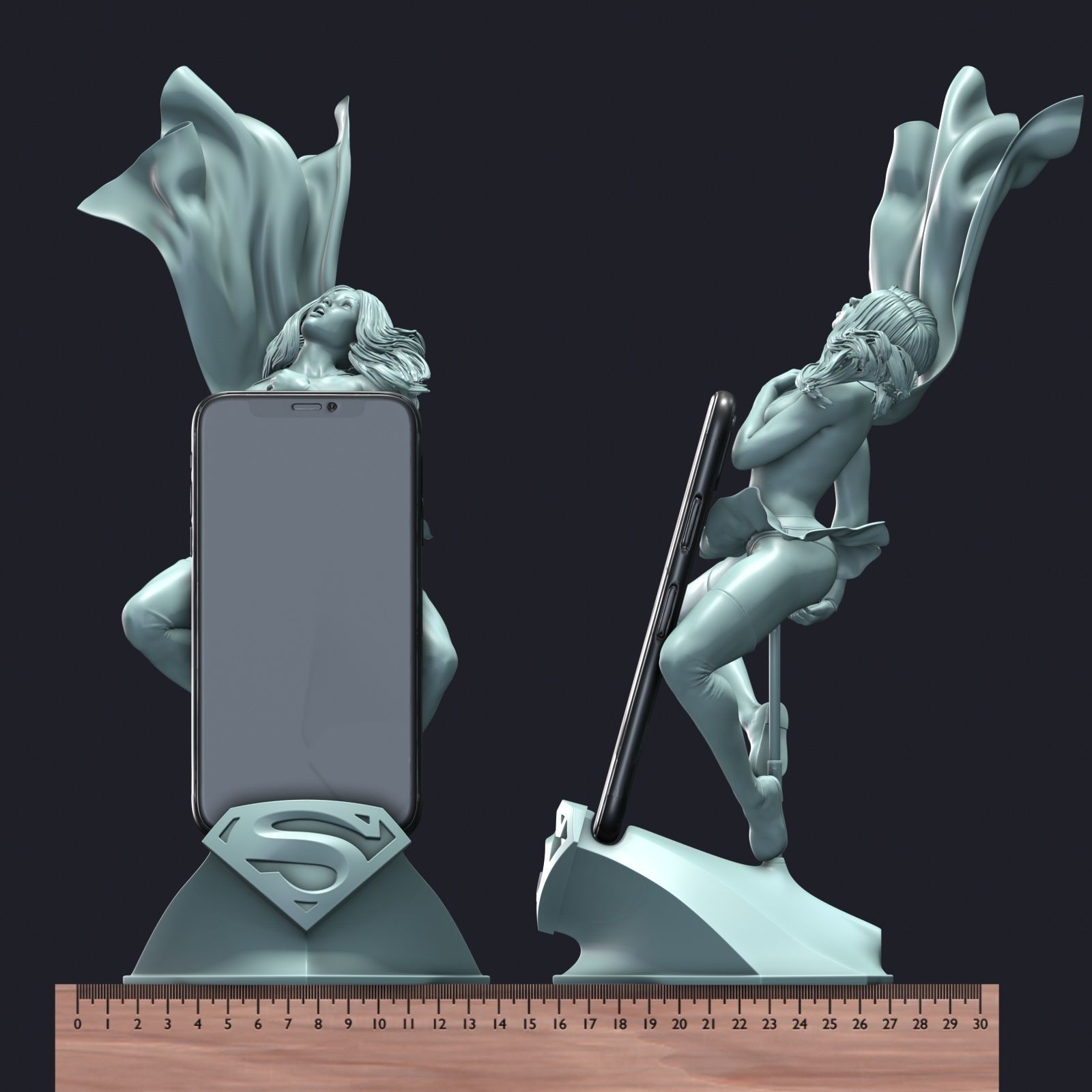 Supergirl phone holder 3 3D print model_3