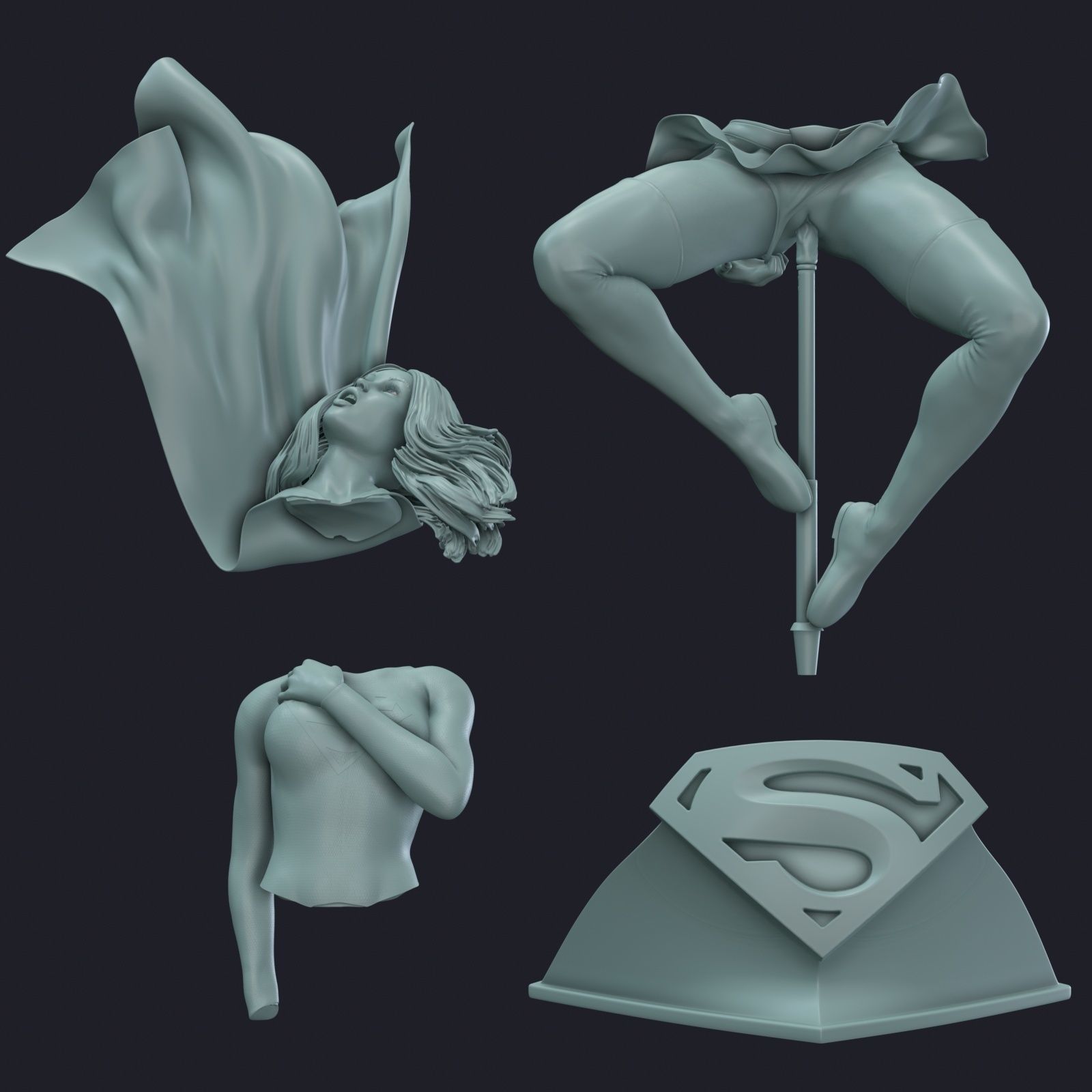 Supergirl phone holder 3 3D print model_4