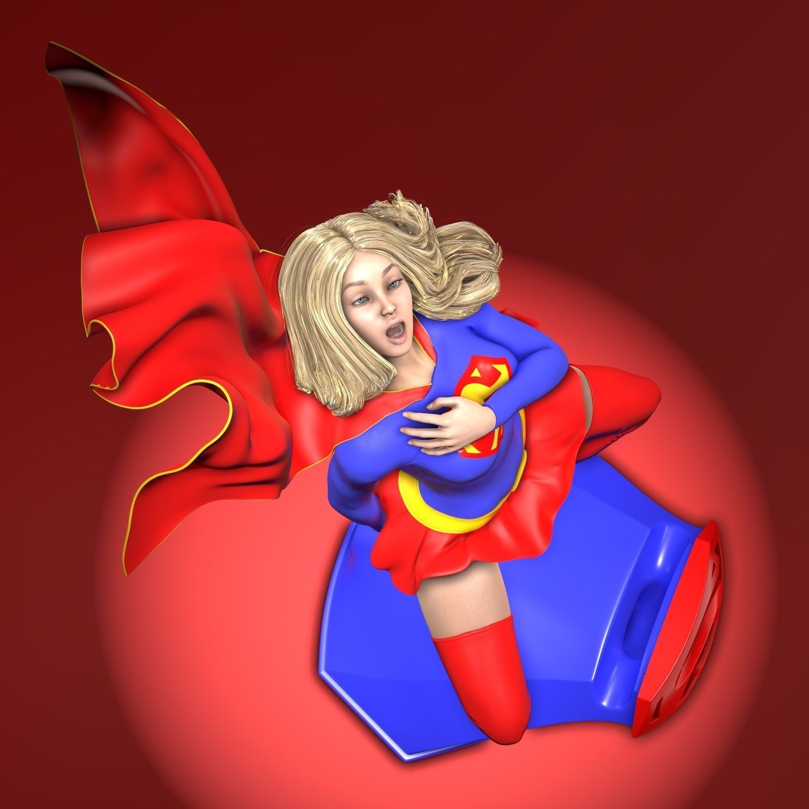 Supergirl phone holder 3 3D print model_13