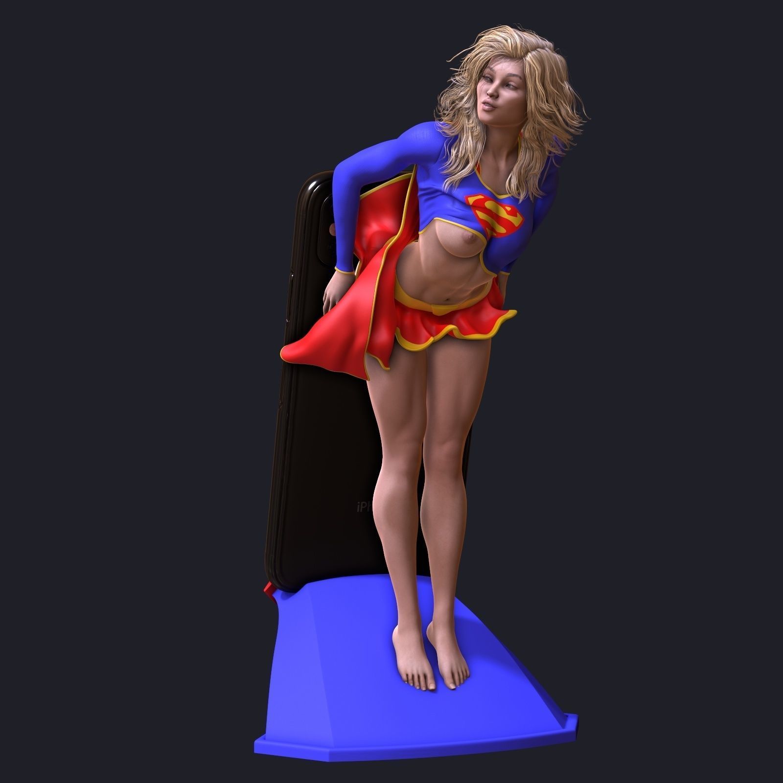 Supergirl phone holder  4 3D print model_7