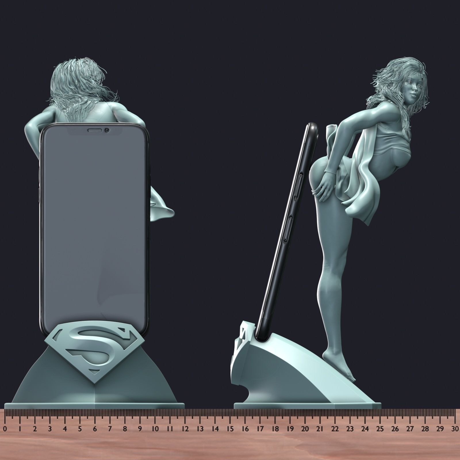 Supergirl phone holder  4 3D print model_3