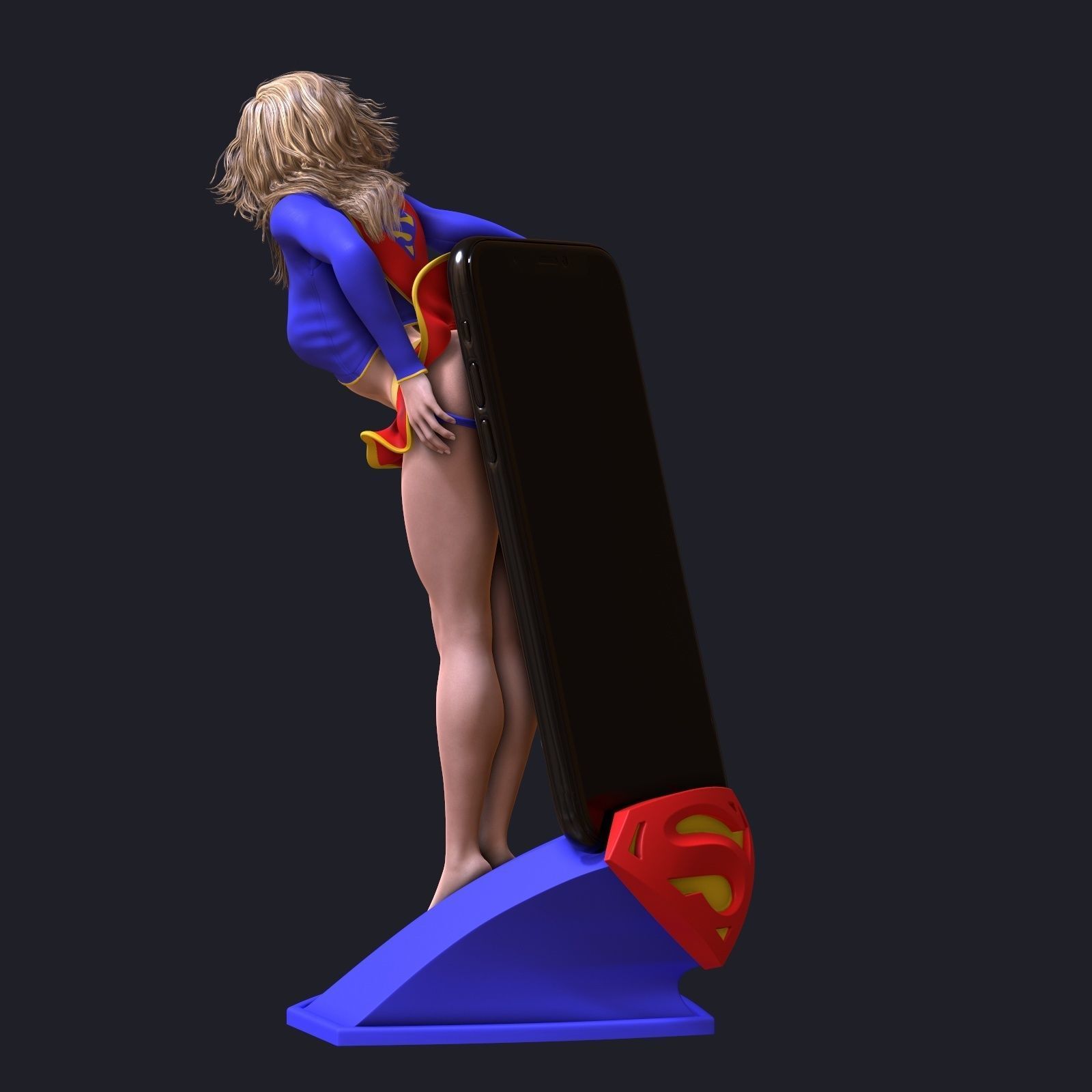 Supergirl phone holder  4 3D print model_9