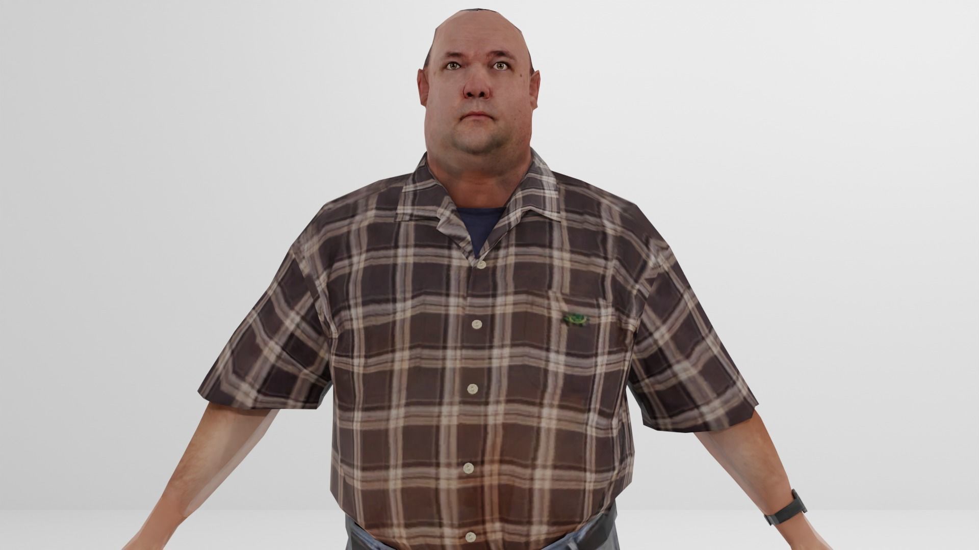 Farmer Peasant Low-poly 3D model_2