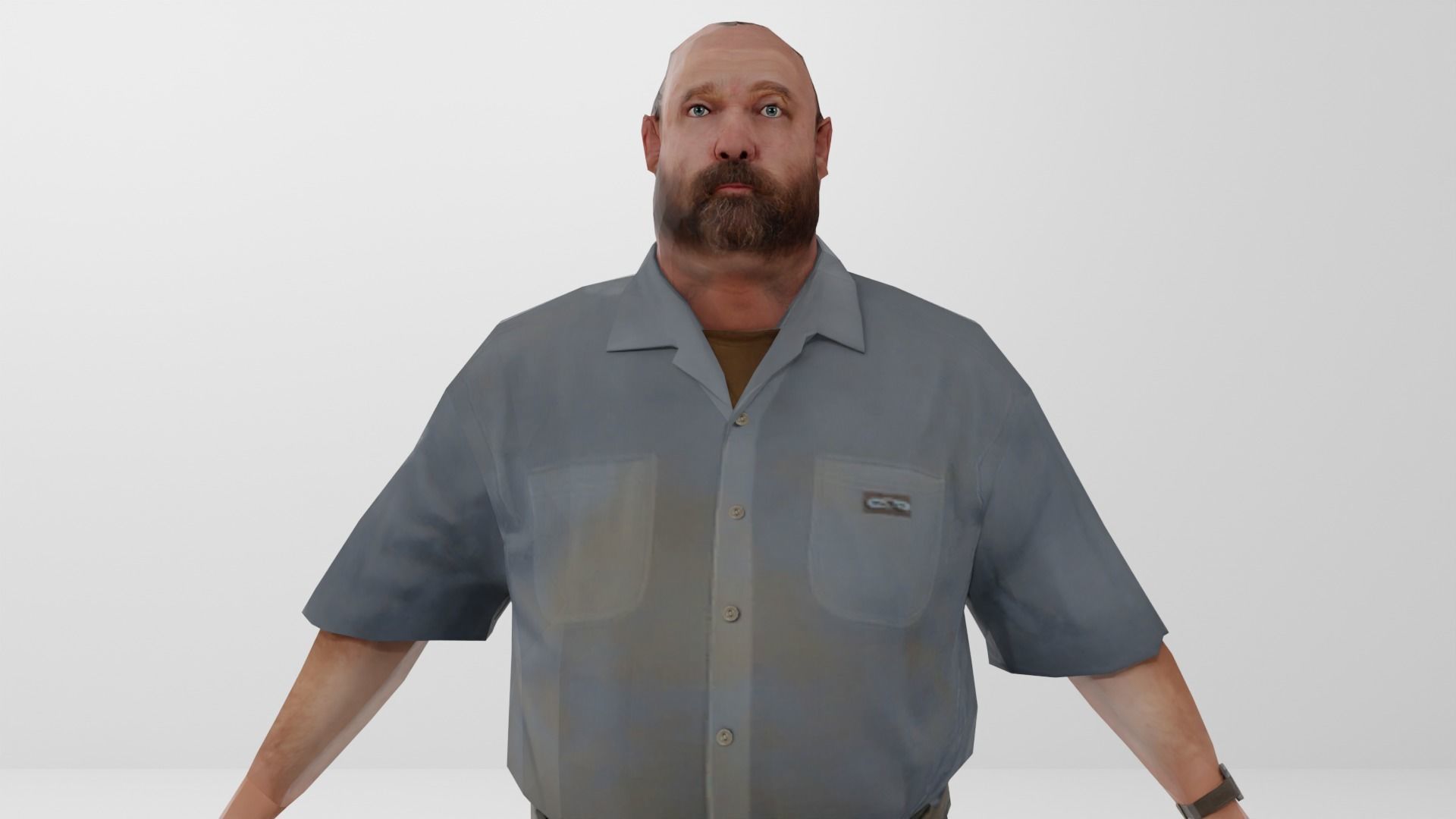 Farmer Peasant Low-poly 3D model_15