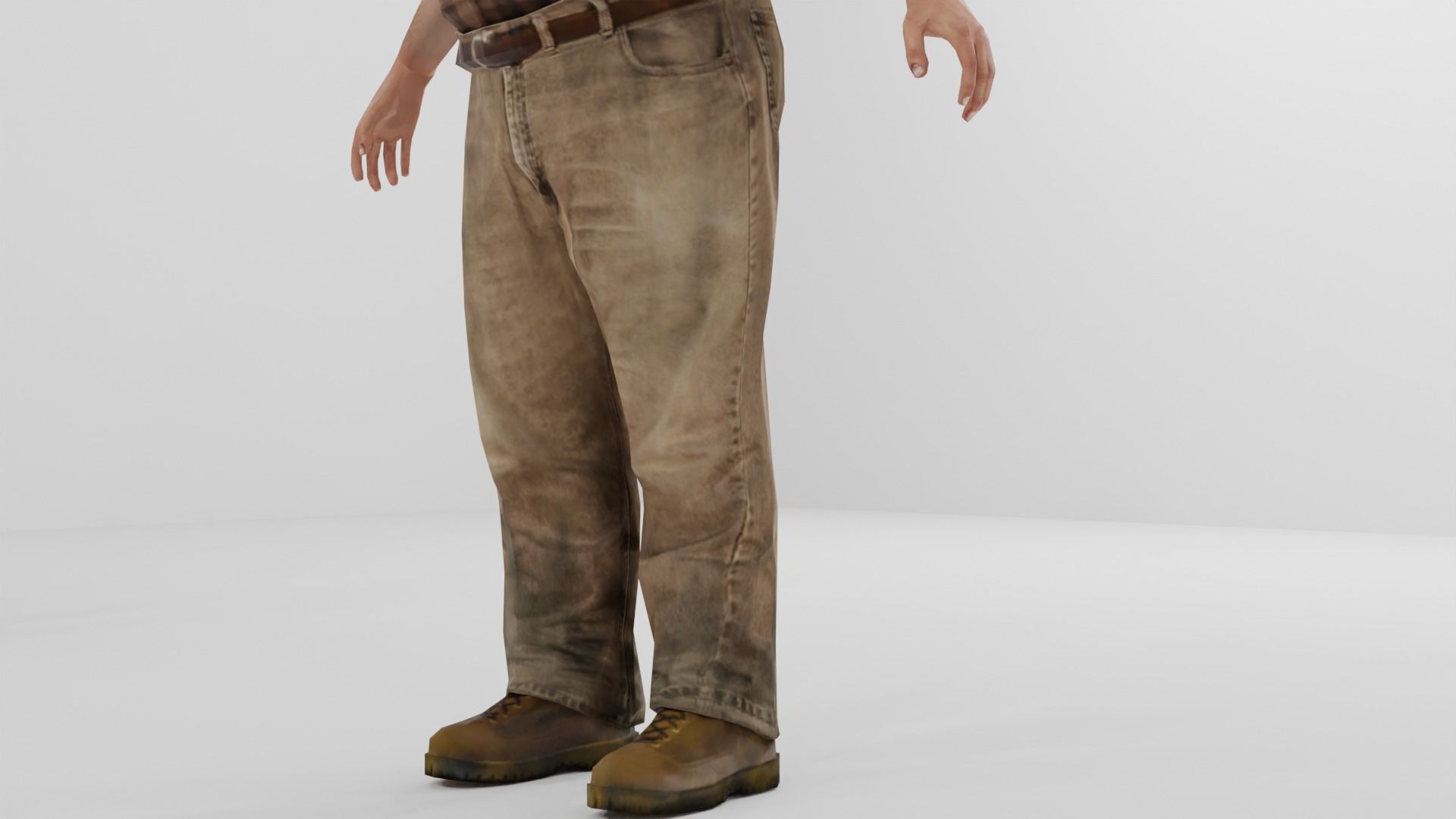 Farmer Peasant Low-poly 3D model_13