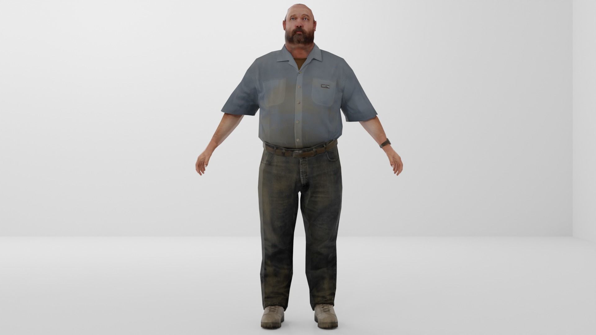 Farmer Peasant Low-poly 3D model_14