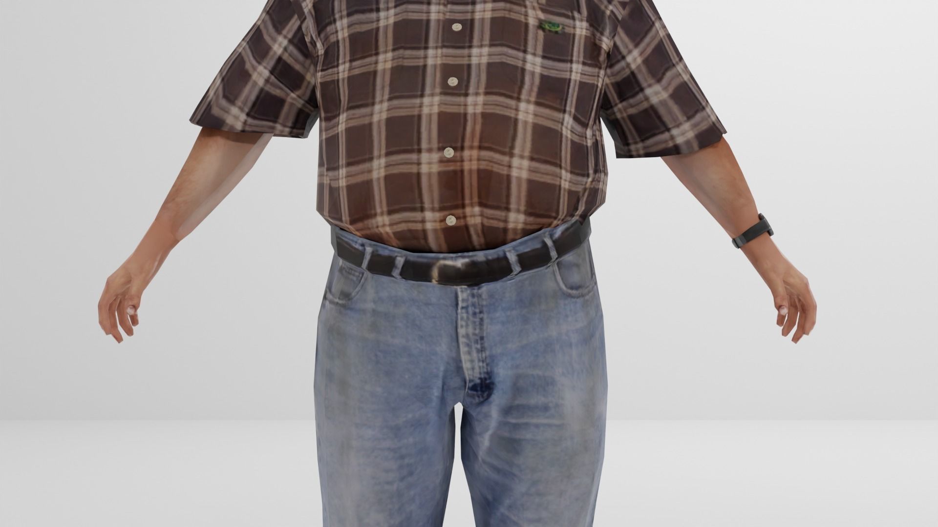 Farmer Peasant Low-poly 3D model_3