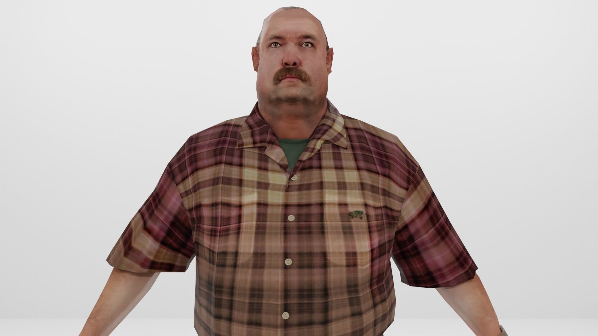 Farmer Peasant Low-poly 3D model_9