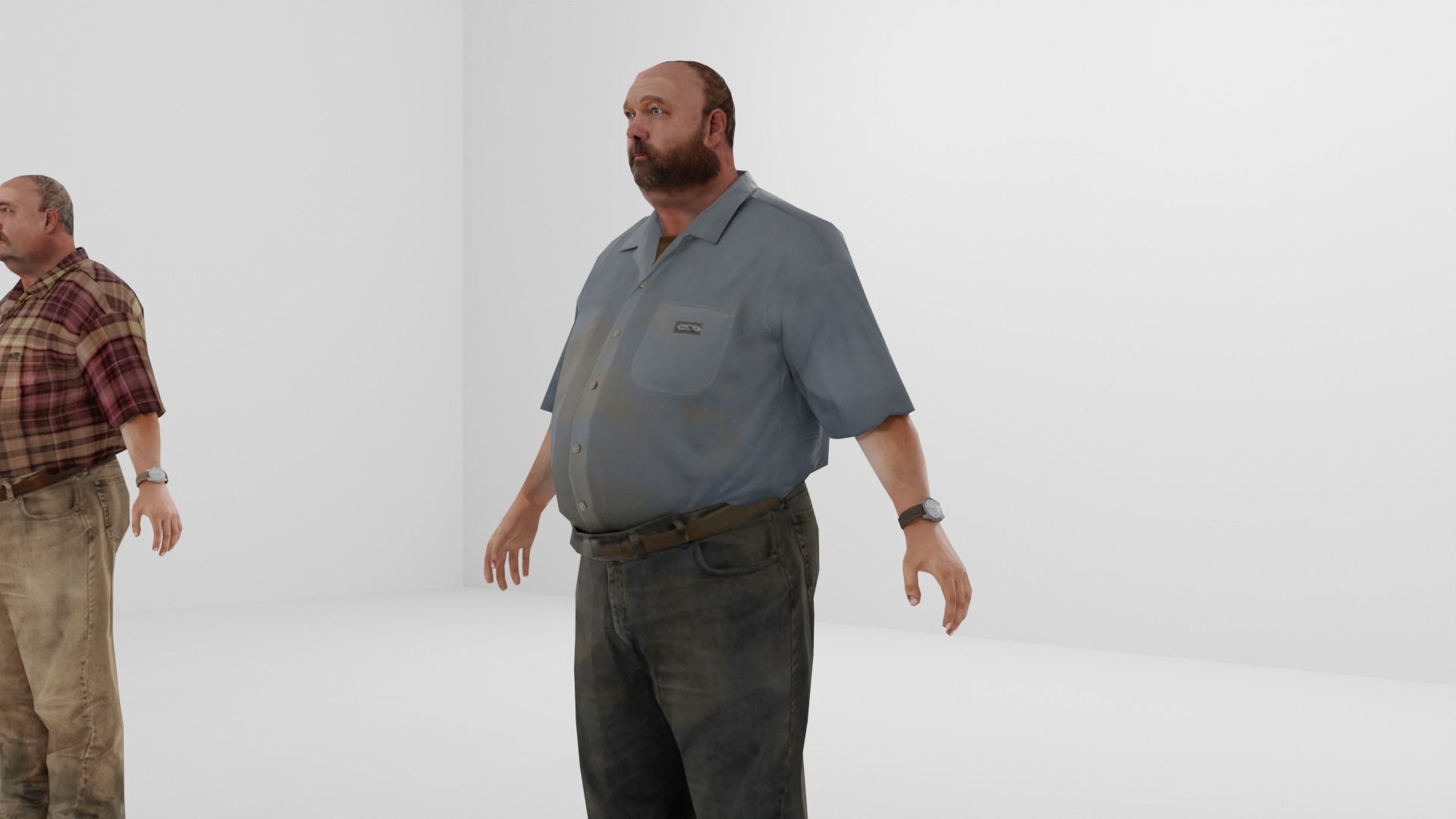 Farmer Peasant Low-poly 3D model_18