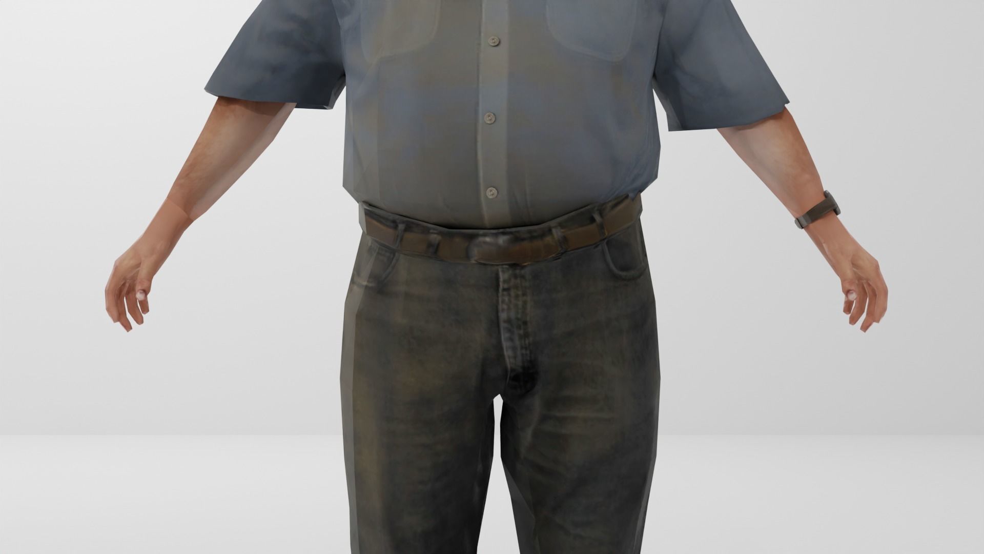 Farmer Peasant Low-poly 3D model_16