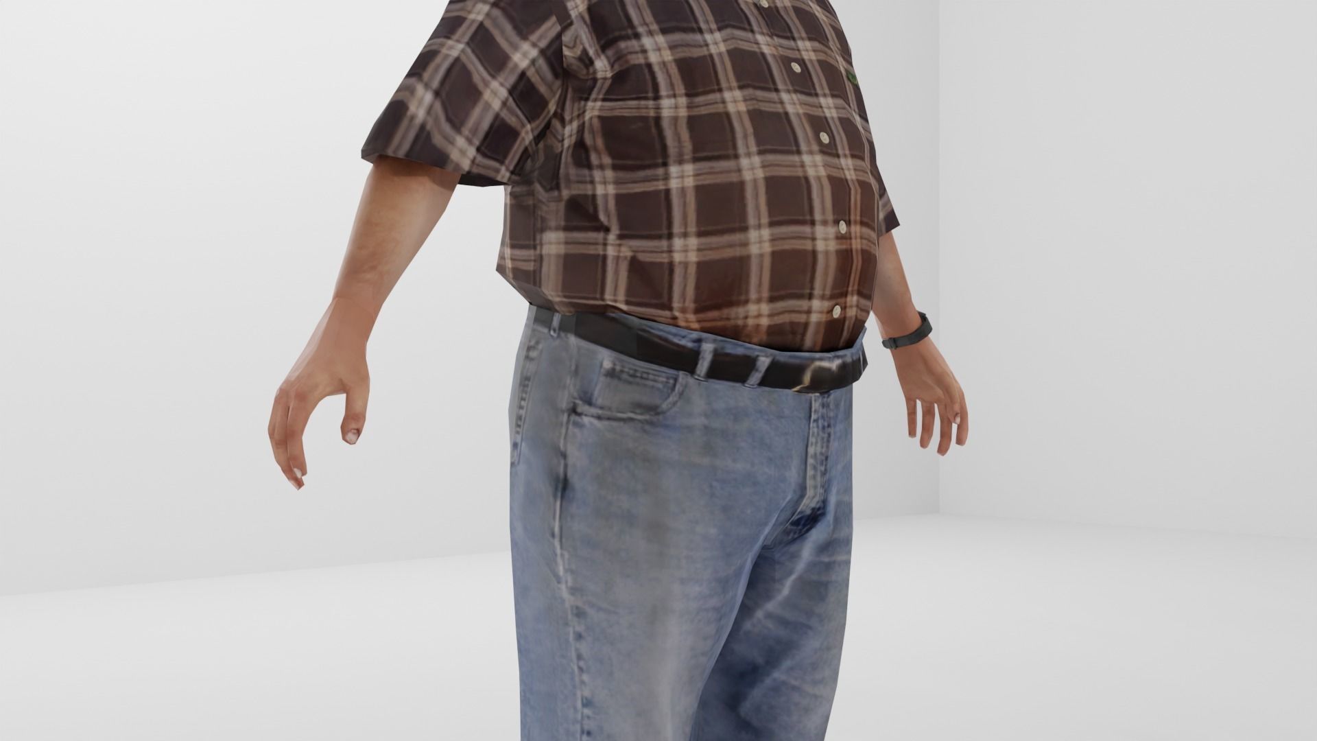 Farmer Peasant Low-poly 3D model_6