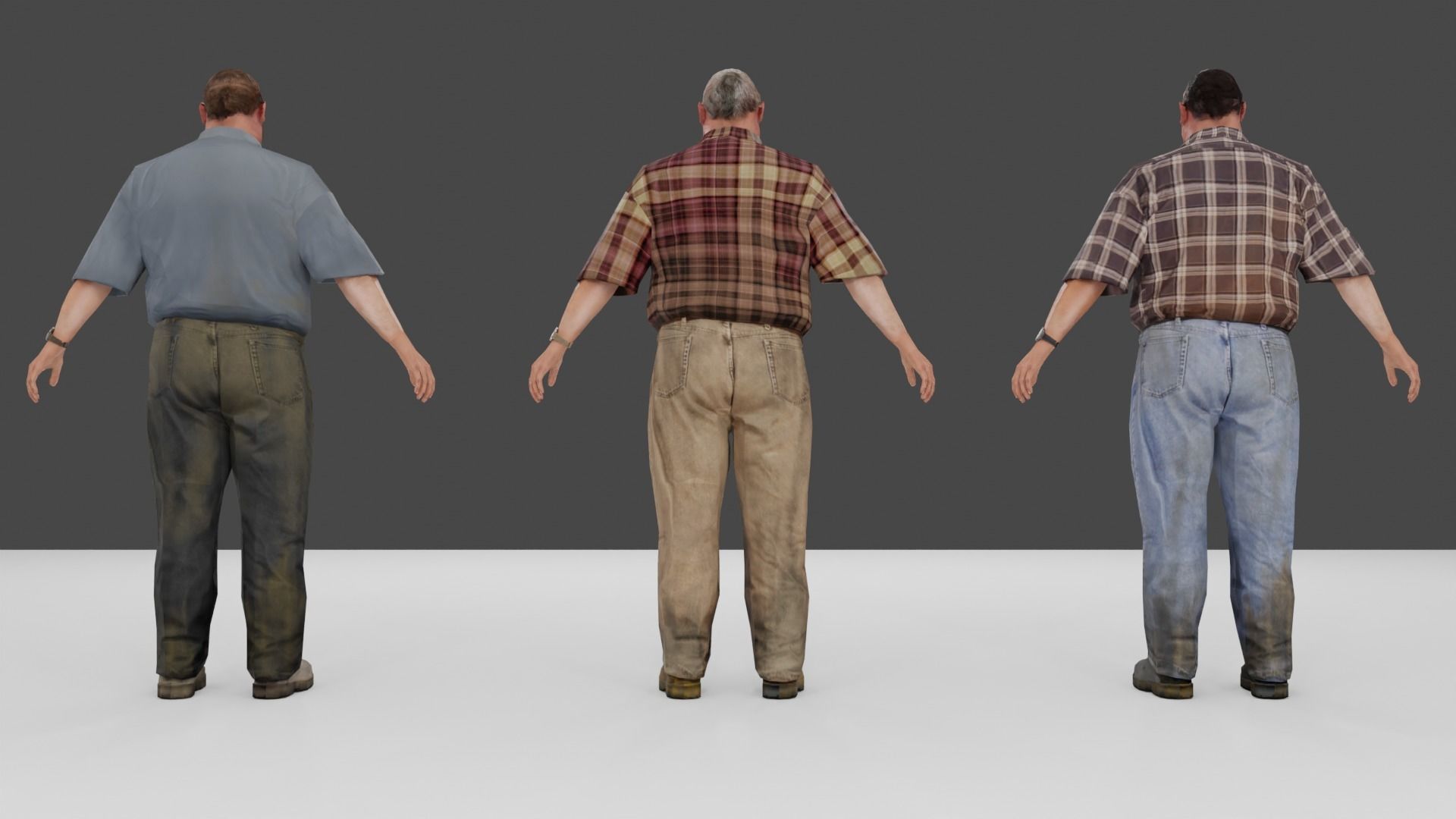 Farmer Peasant Low-poly 3D model_20
