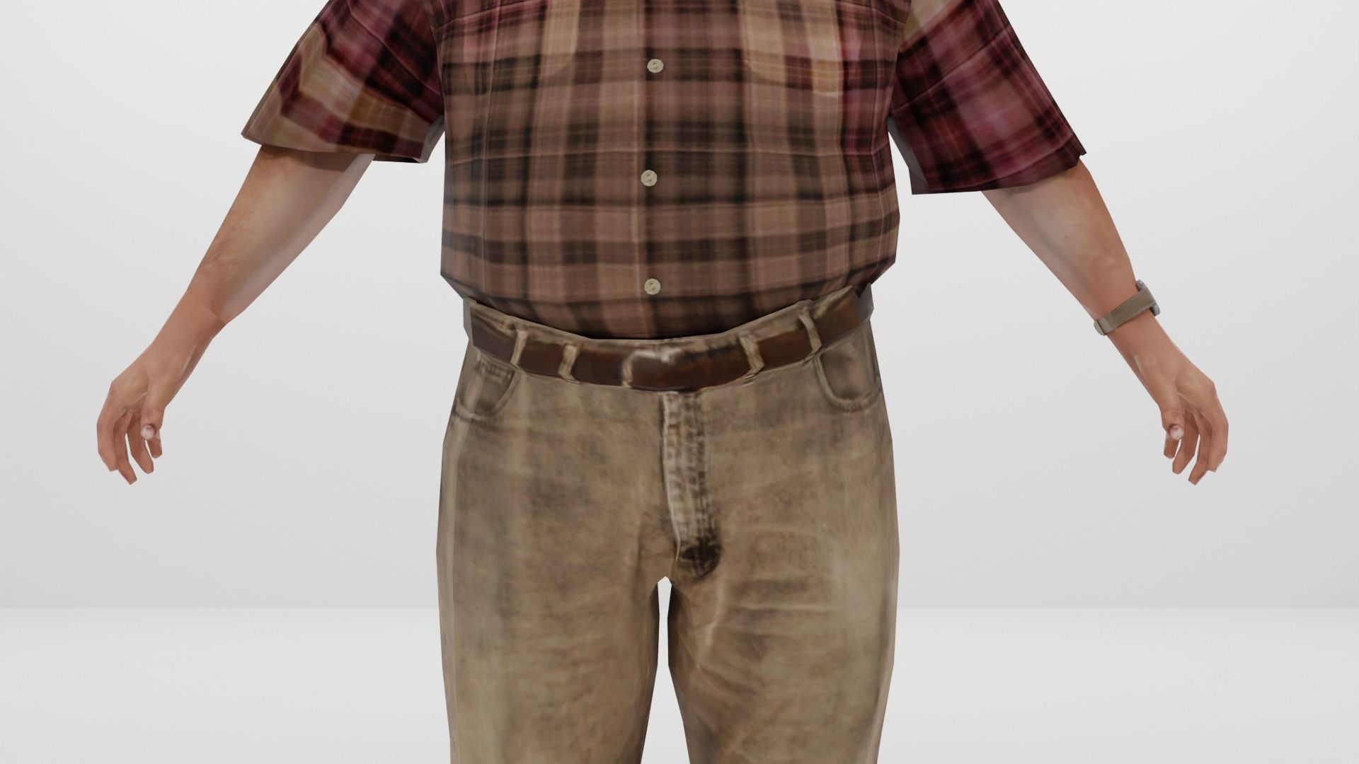 Farmer Peasant Low-poly 3D model_10