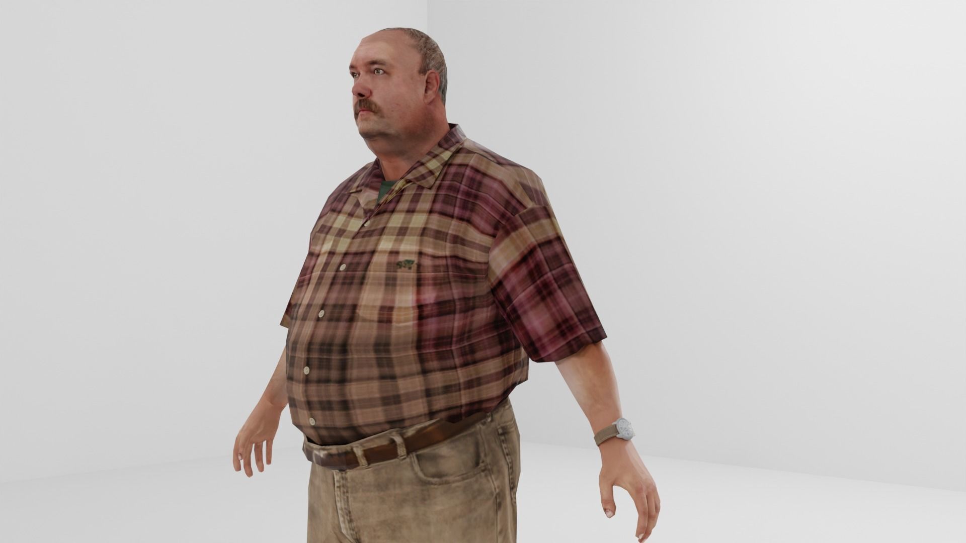 Farmer Peasant Low-poly 3D model_12