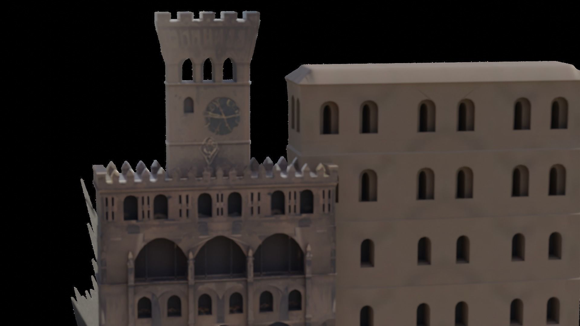 Historical Italian market scene full set  3D model_17