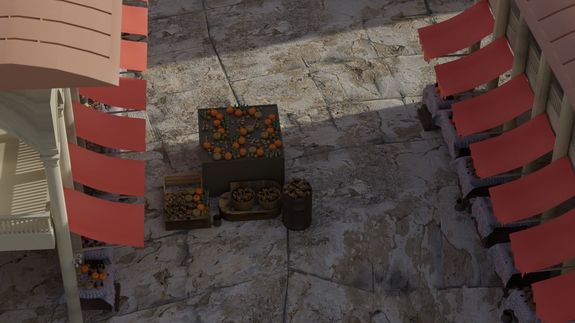 Historical Italian market scene full set  3D model_18