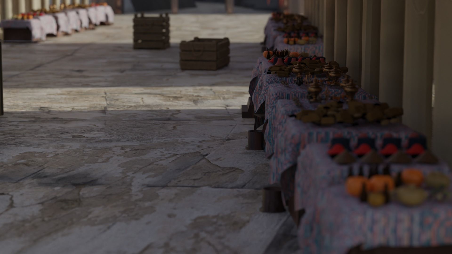 Historical Italian market scene full set  3D model_12