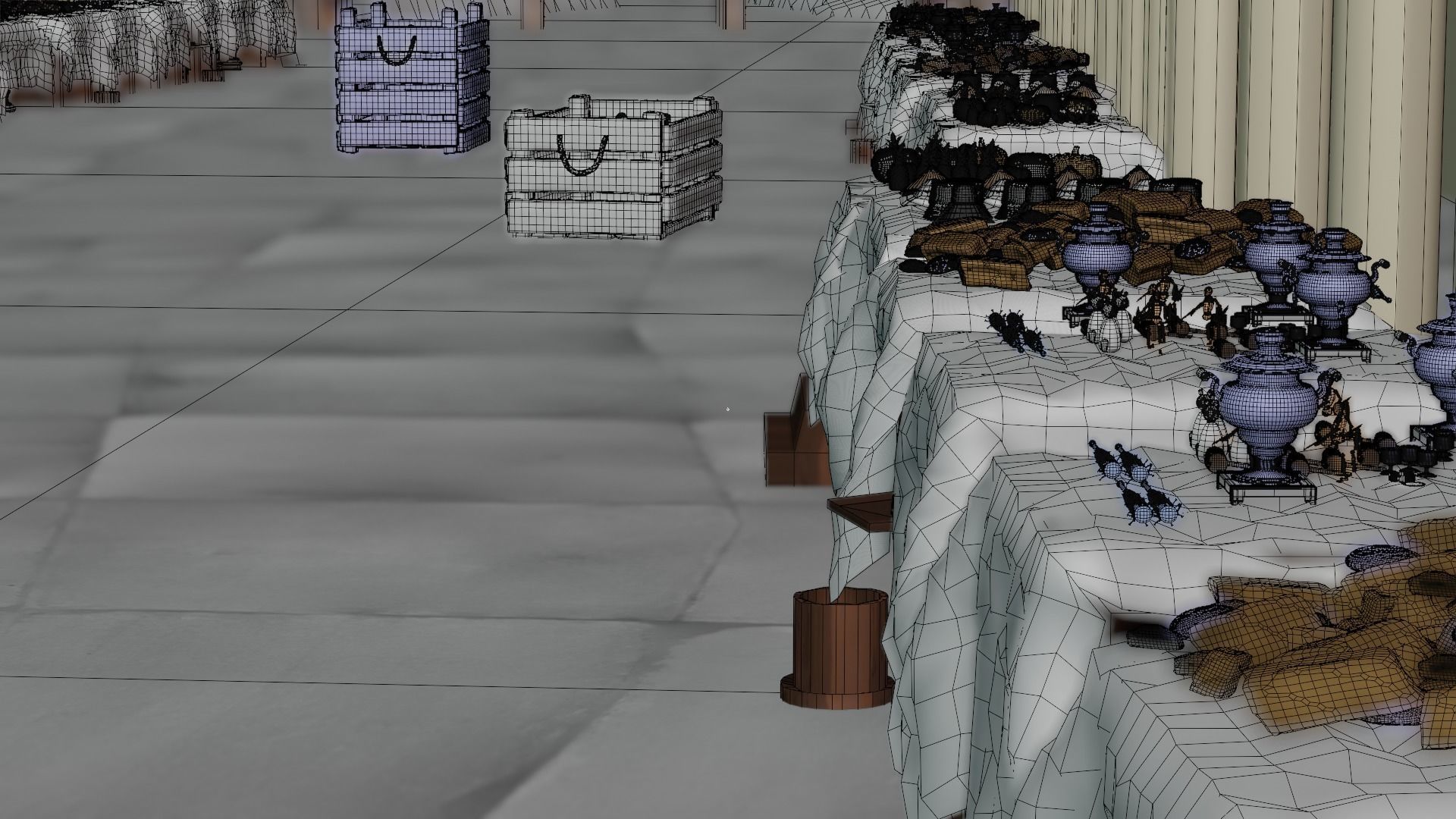 Historical Italian market scene full set  3D model_32
