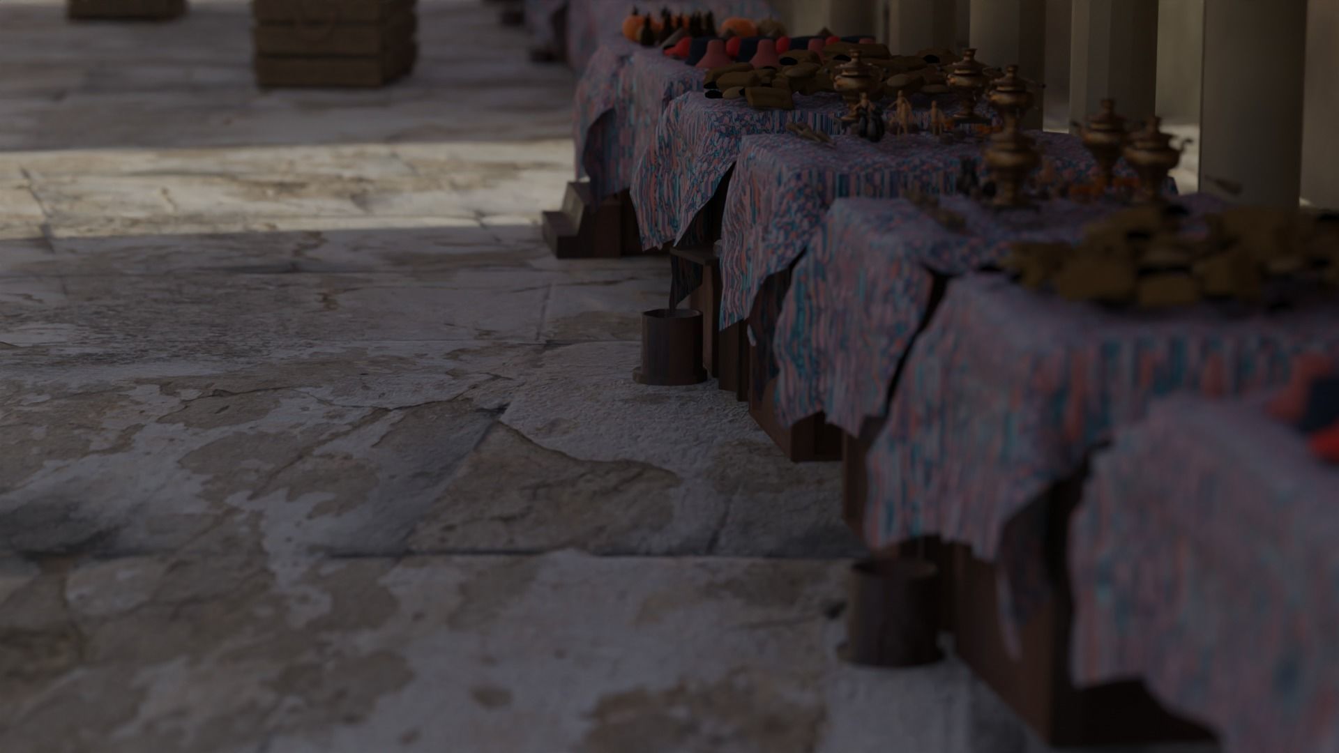 Historical Italian market scene full set  3D model_11