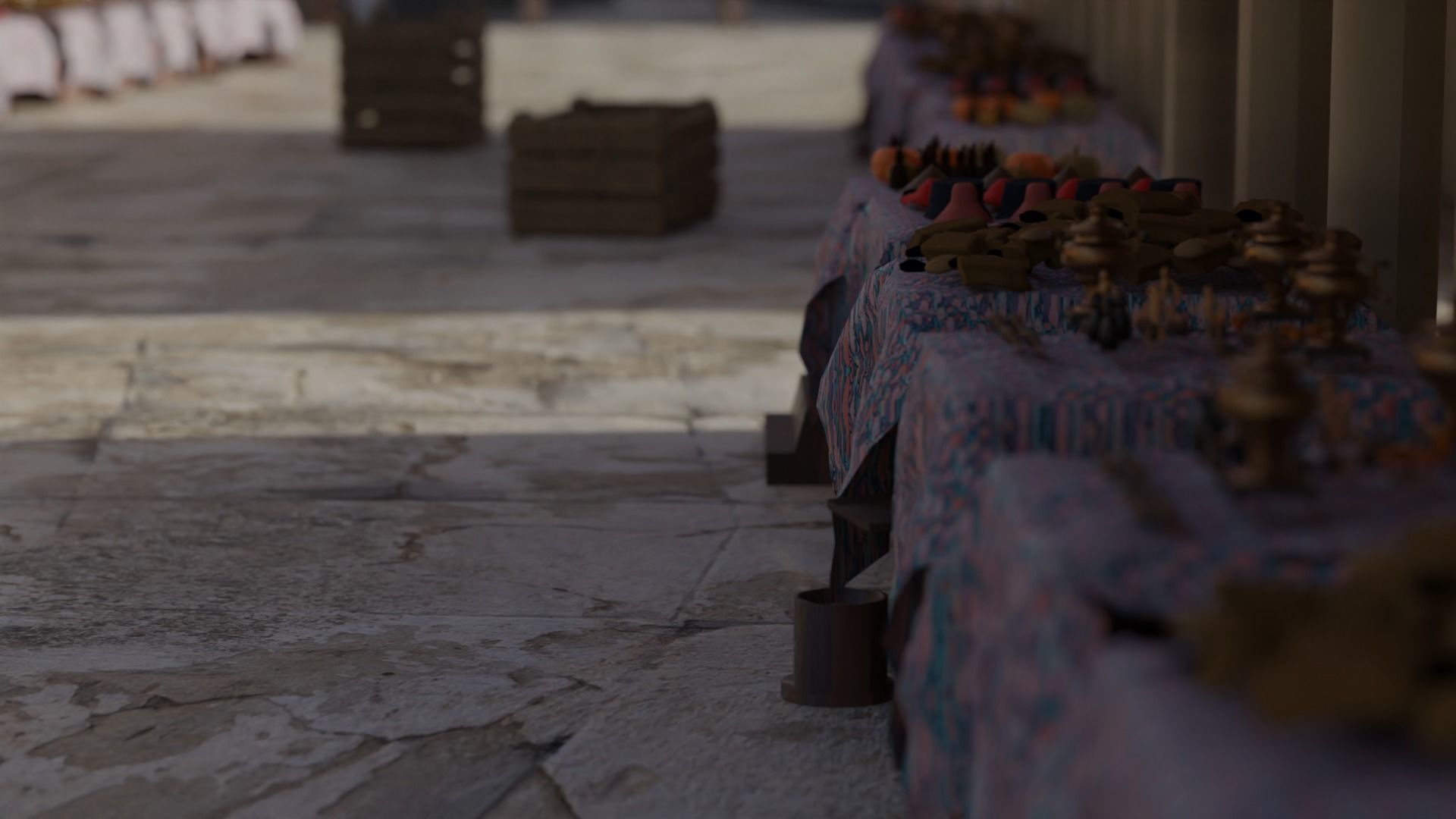 Historical Italian market scene full set  3D model_13