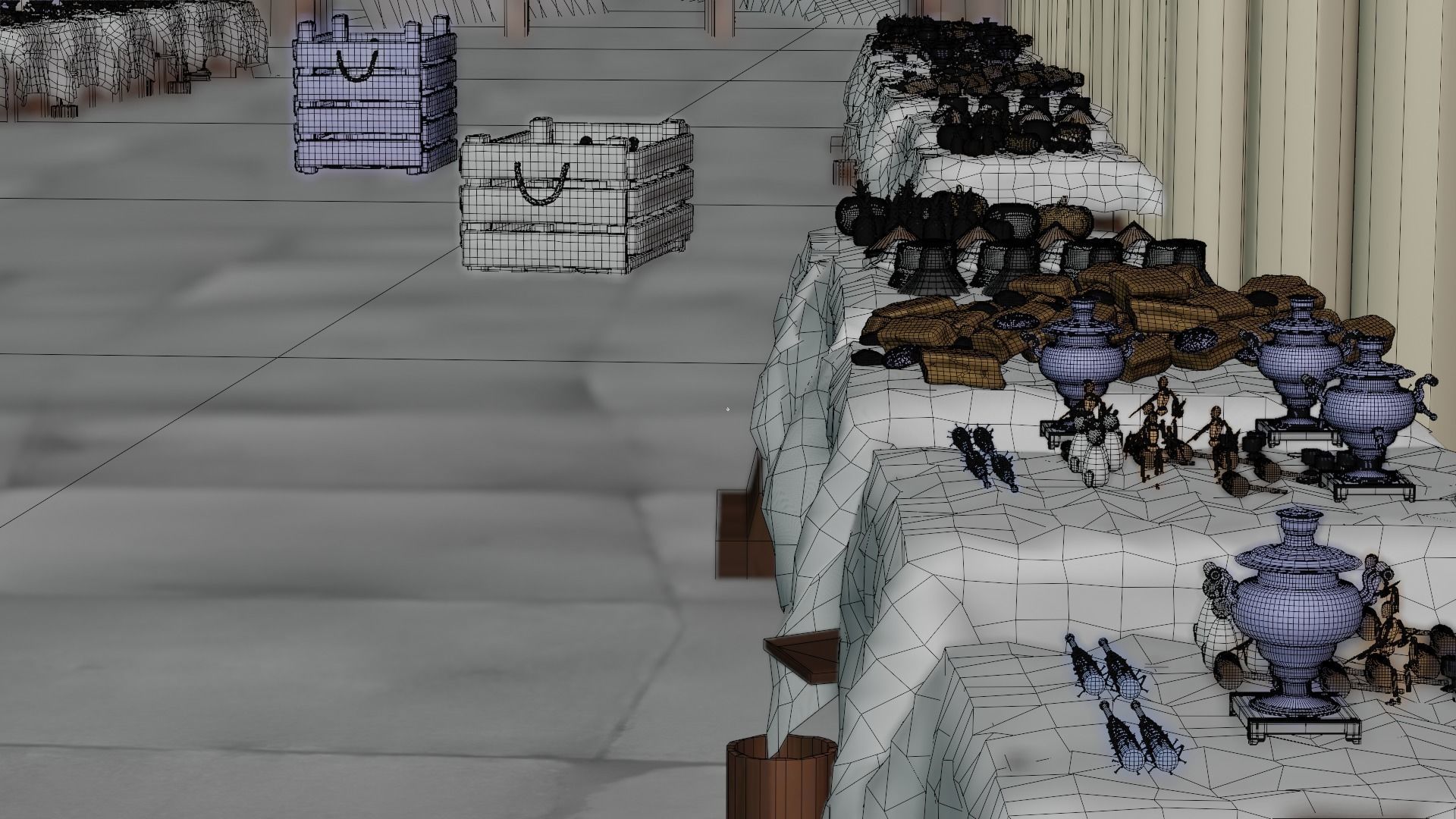 Historical Italian market scene full set  3D model_33