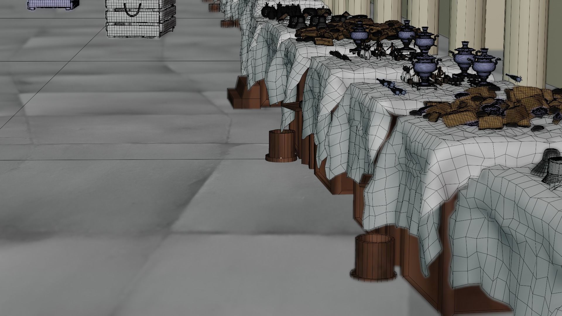 Historical Italian market scene full set  3D model_30