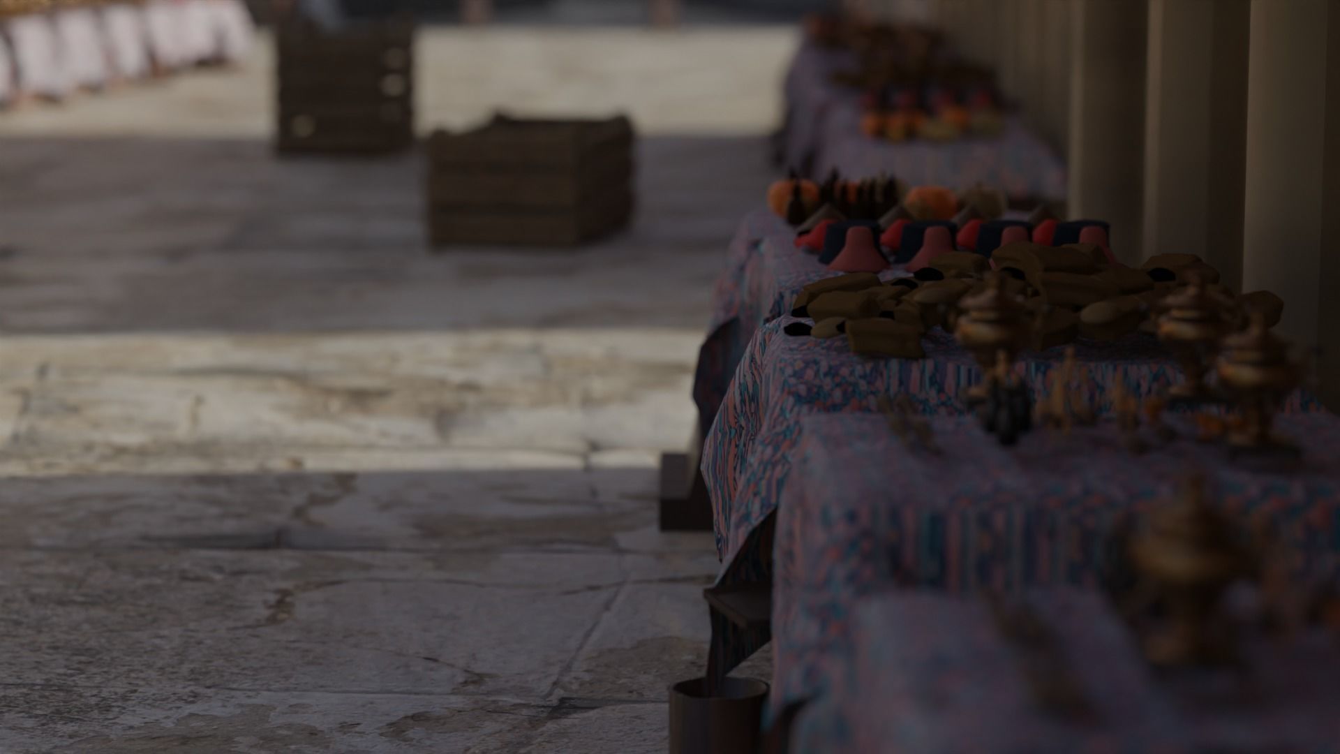 Historical Italian market scene full set  3D model_14